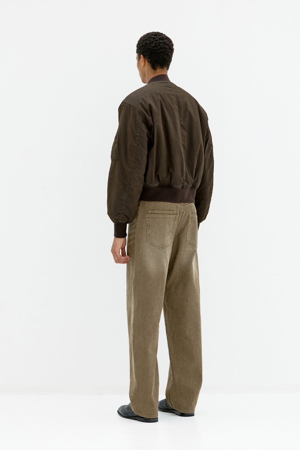 Coor - B-15 Leather Tab Sherpa Bomber (Khaki Brown) product image 4 | TRAB K-Fashion Australia