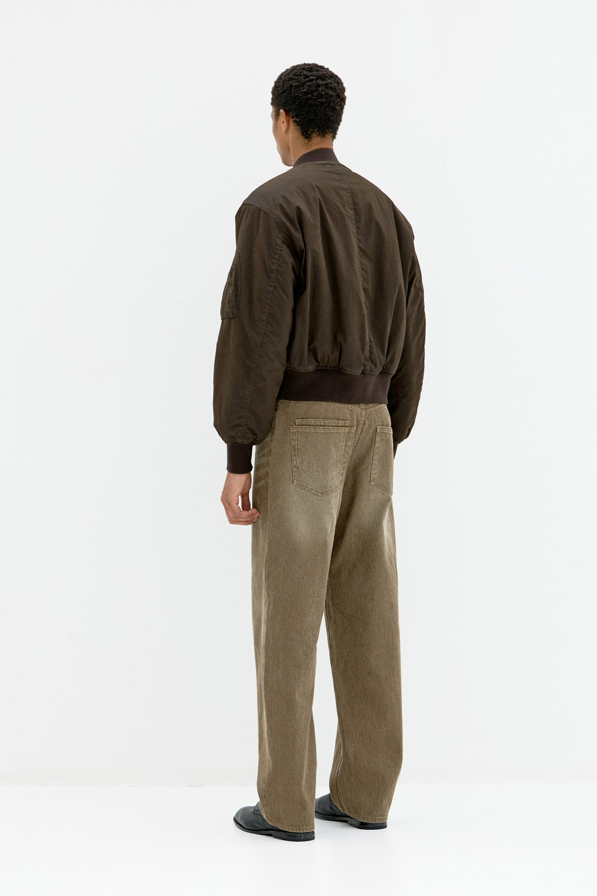 Coor - B-15 Leather Tab Sherpa Bomber (Khaki Brown) product image 4 | TRAB K-Fashion Australia
