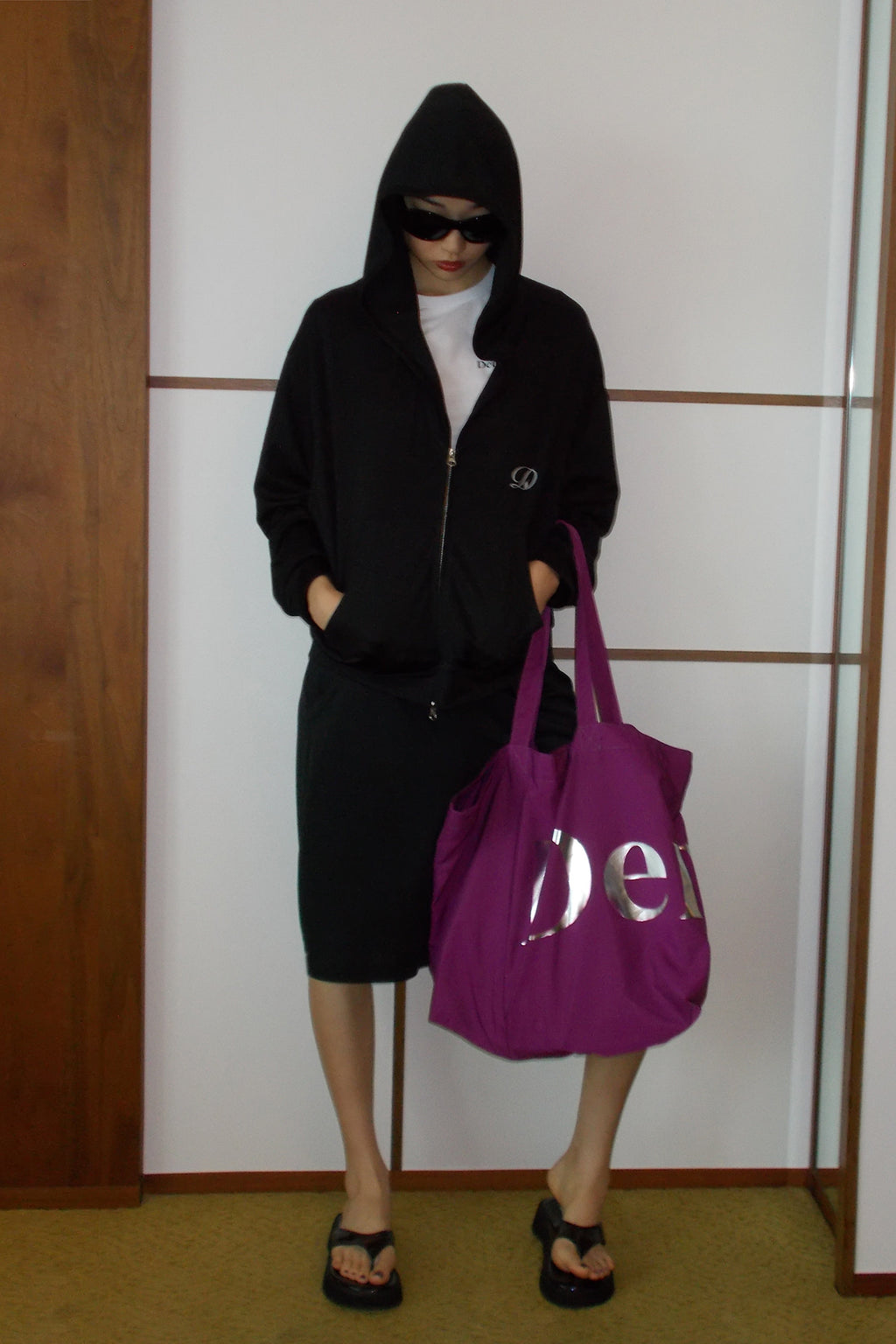Deinet - Point Logo Shoulder Big Bag (Purple) product image 4 | TRAB K-Fashion Australia