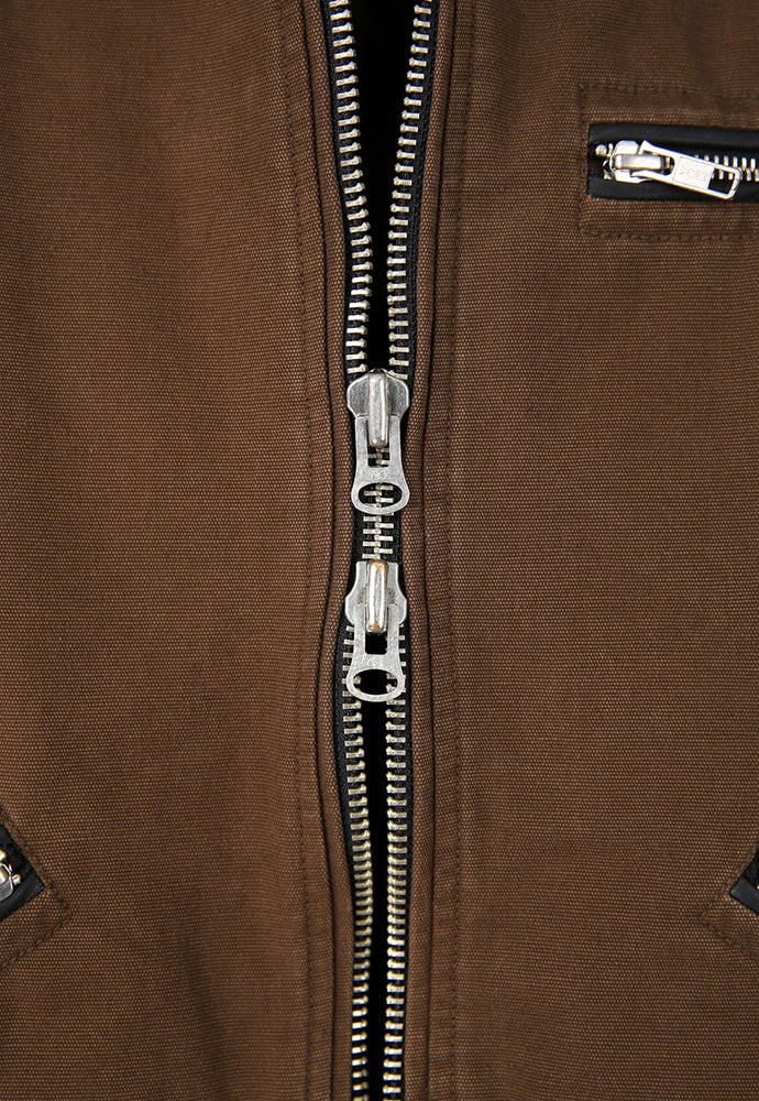 Tonywack - Leather Collar Garment-Washed Zip Work Jacket (Brown) product image 14 | TRAB K-Fashion Australia