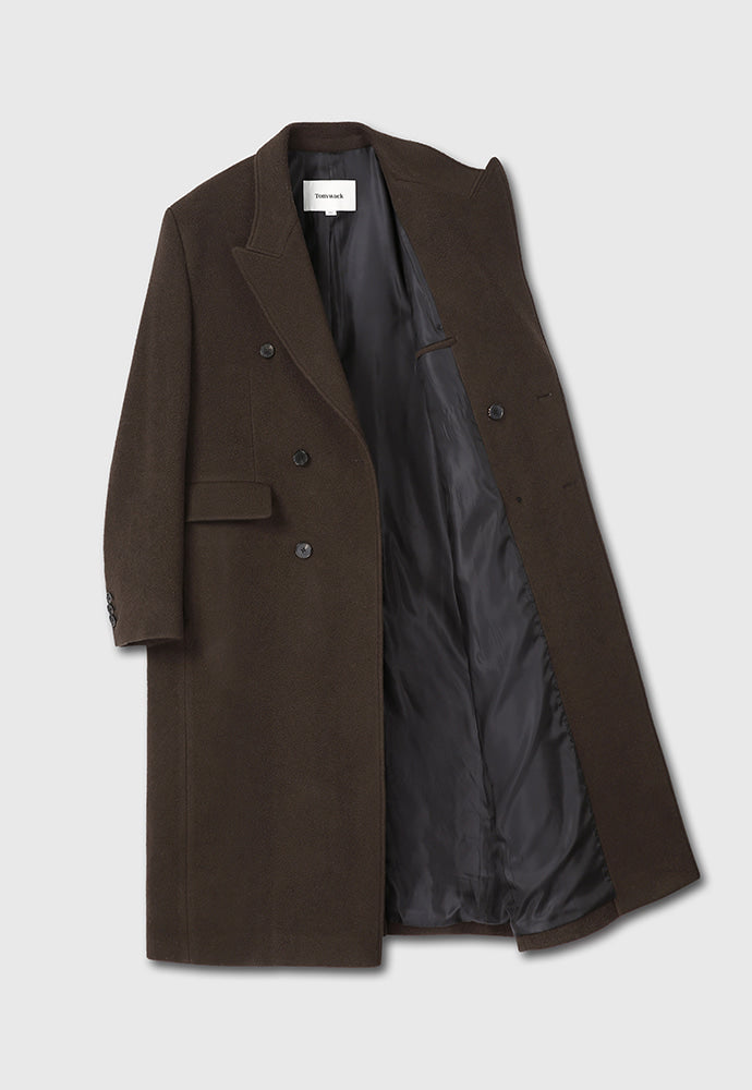 Tonywack - Textured Wool And Cashmere Double-Breasted Coat (Dark Brown) product image 10 | TRAB K-Fashion Australia