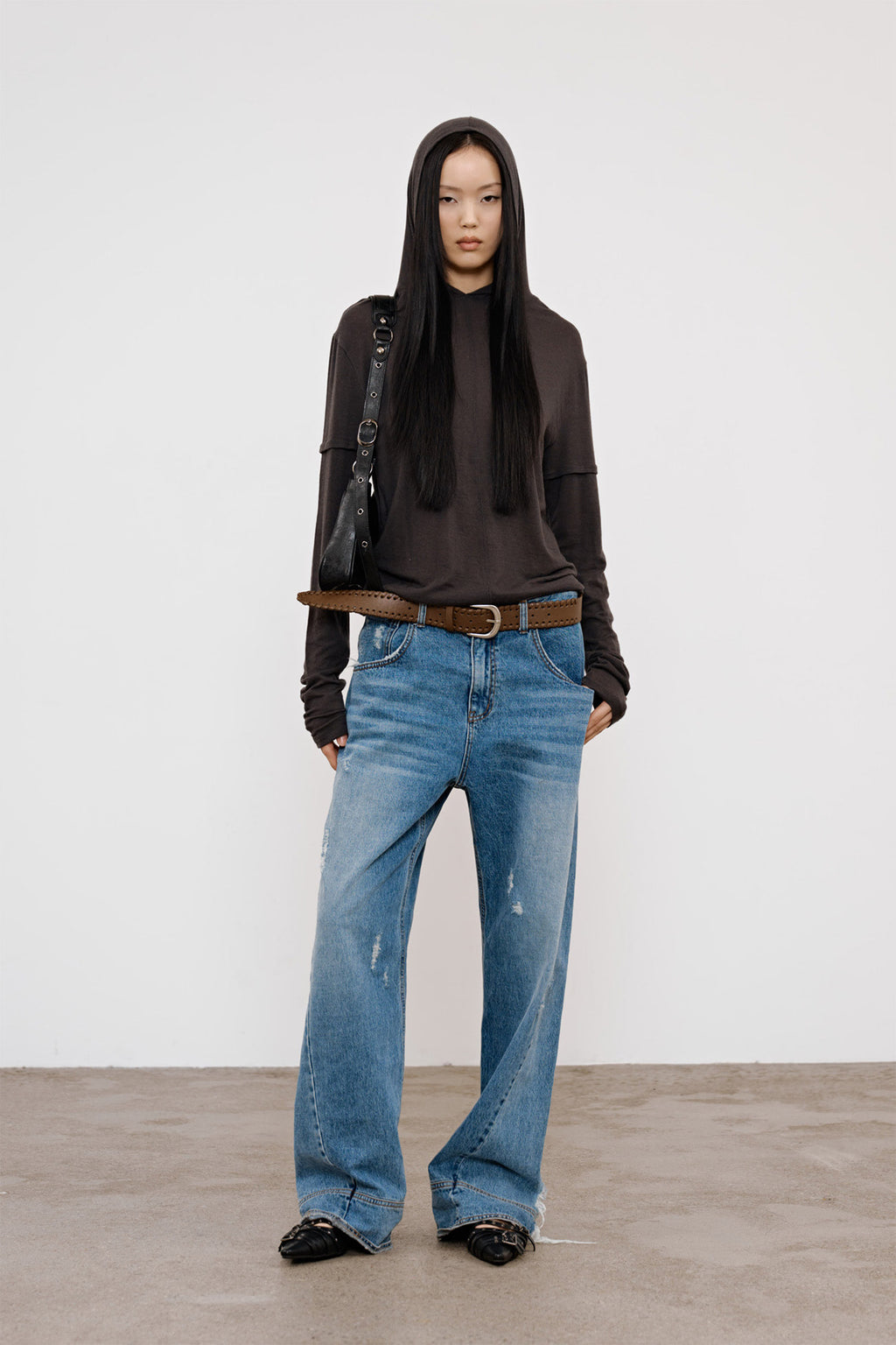 Deinet - Fake Hood Long Sleeve (Charcoal) product image 5 | TRAB K-Fashion Australia
