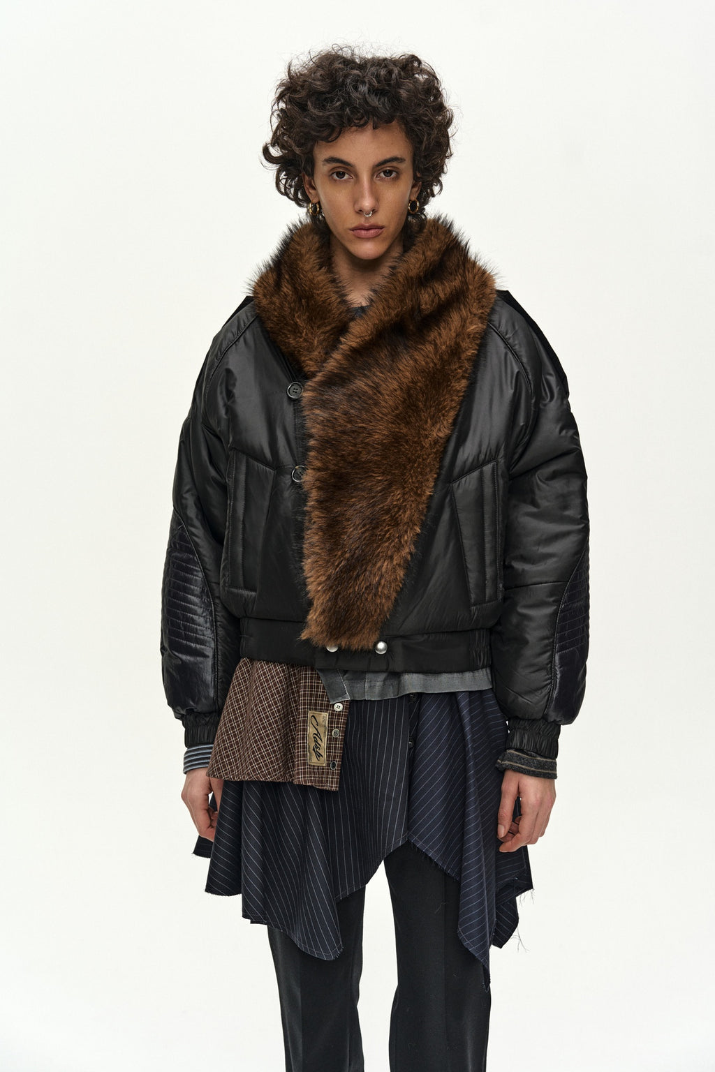 Andersson Bell - Fur Shawl Collar Puffer Jacket (Black) product image 5 | TRAB K-Fashion Australia