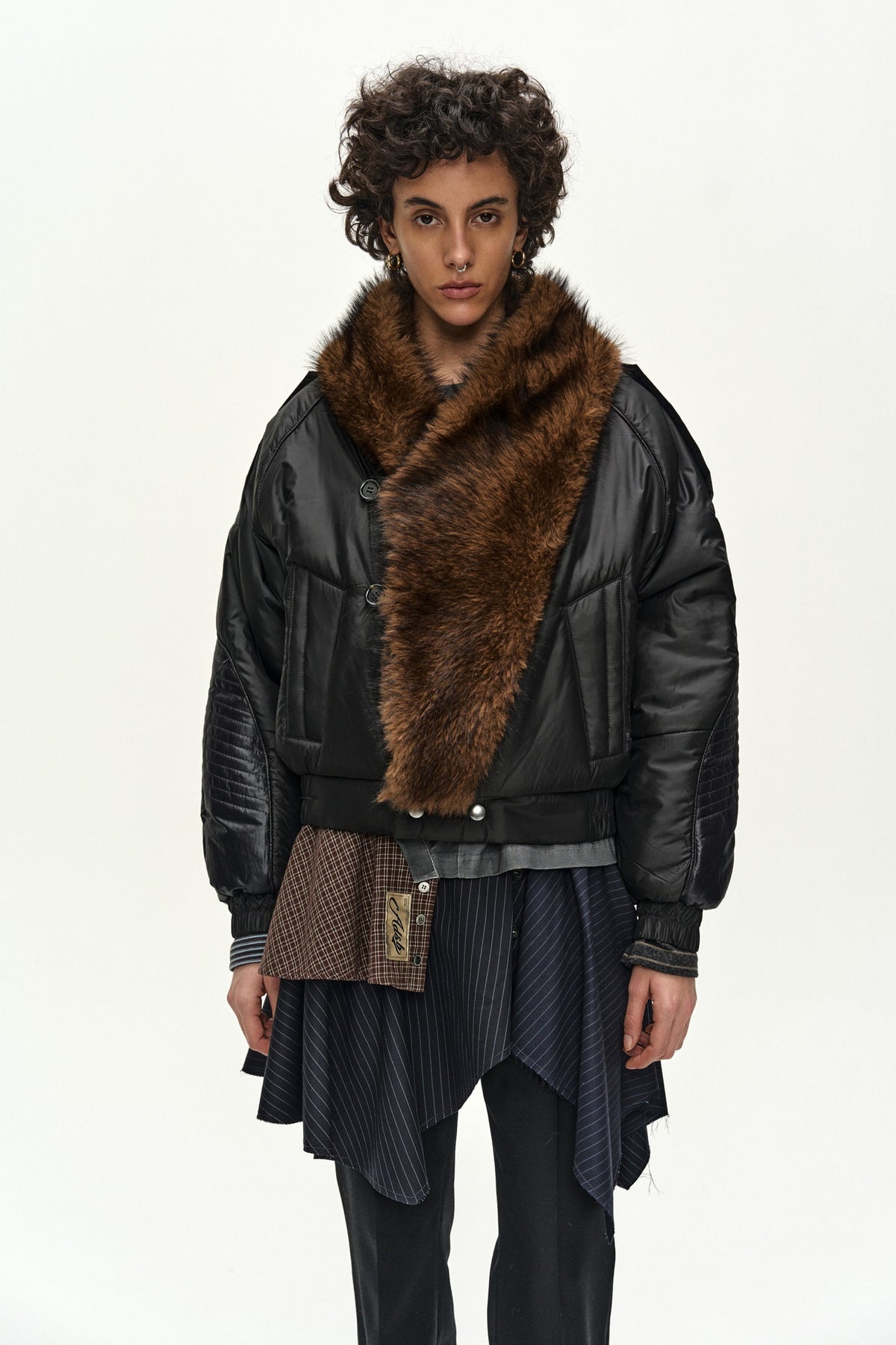 Andersson Bell - Fur Shawl Collar Puffer Jacket (Black) product image 5 | TRAB K-Fashion Australia