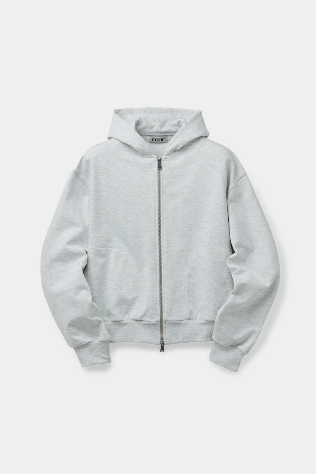 Coor - Damage Point Natural Hooded Zip-Up (Melange Gray) product image 1 | TRAB K-Fashion Australia