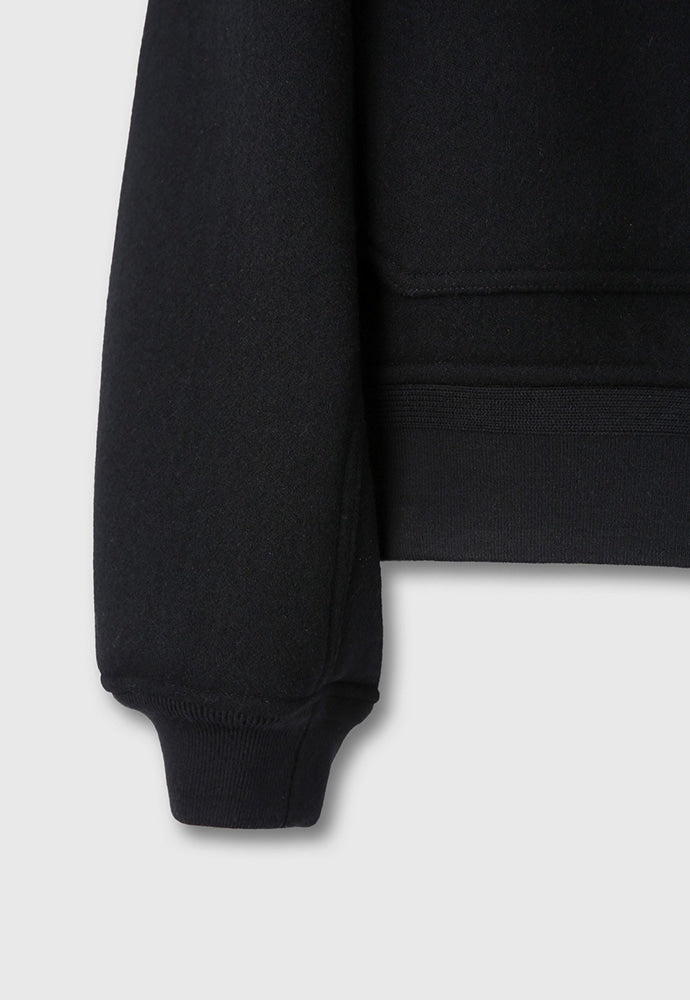 Tonywack - Felted Wool Epaulet Bomber Jacket (Black) product image 14 | TRAB K-Fashion Australia
