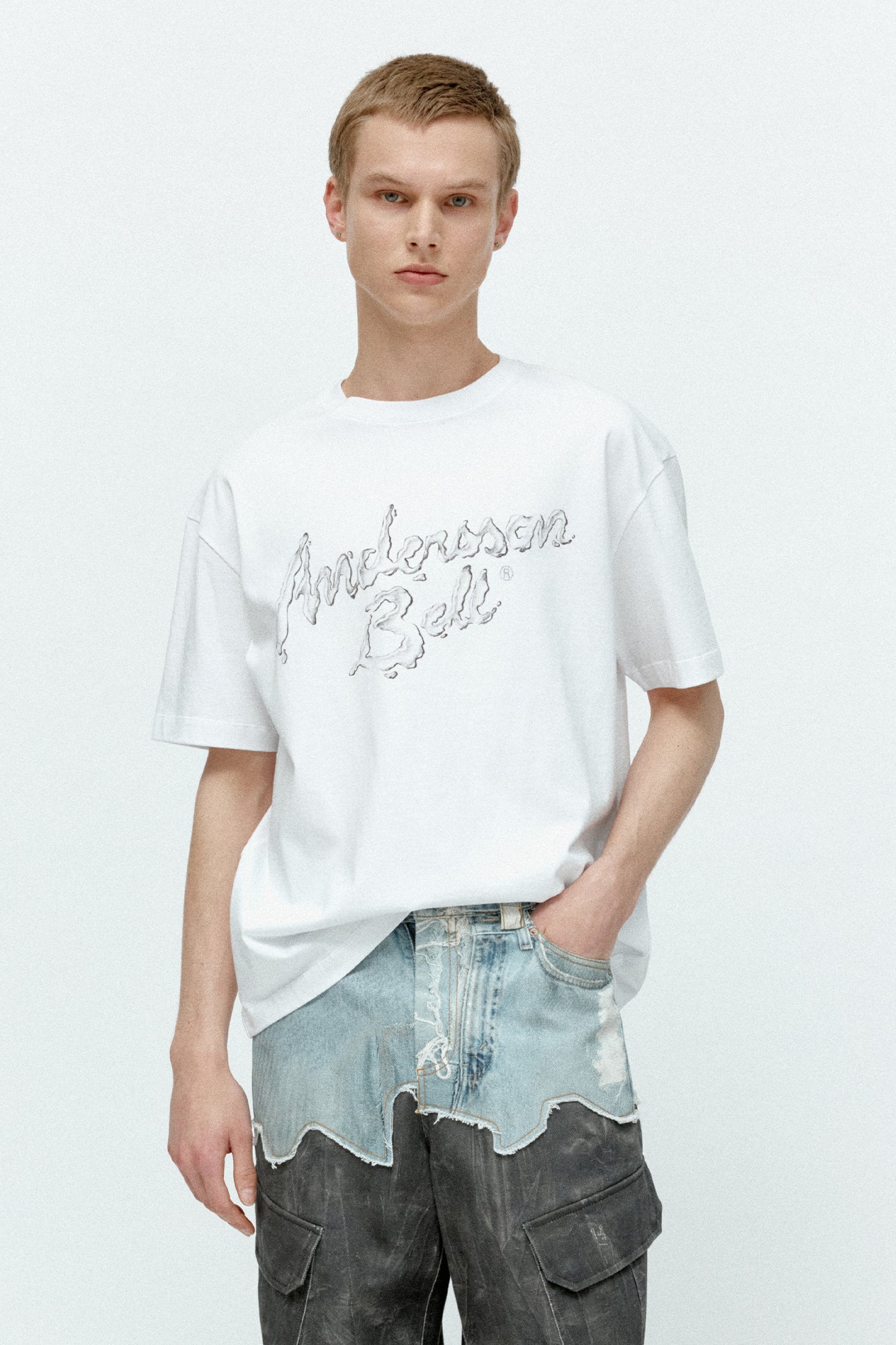 Andersson Bell - (essential) Unisex Liquid Logo T-Shirt (White) product image 5 | TRAB K-Fashion Australia