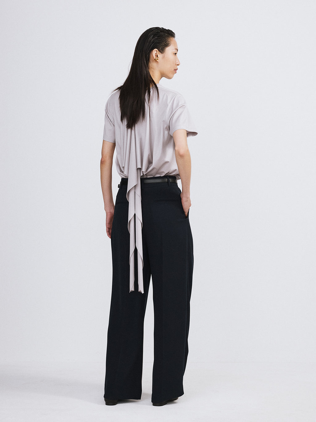 Recto - Open Back Silk Blend Scarf Top (Sepia Grey) product image 3 | TRAB K-Fashion Australia
