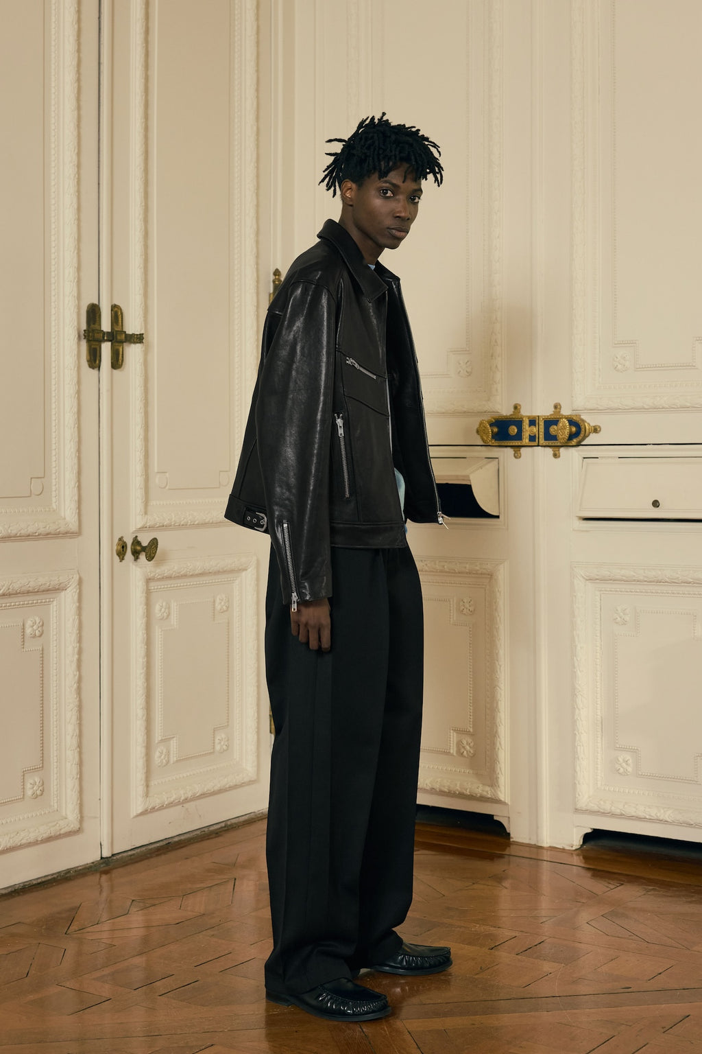 STU - Lambskin Zipper Leather Jacket (Black) product image 14 | TRAB K-Fashion Australia