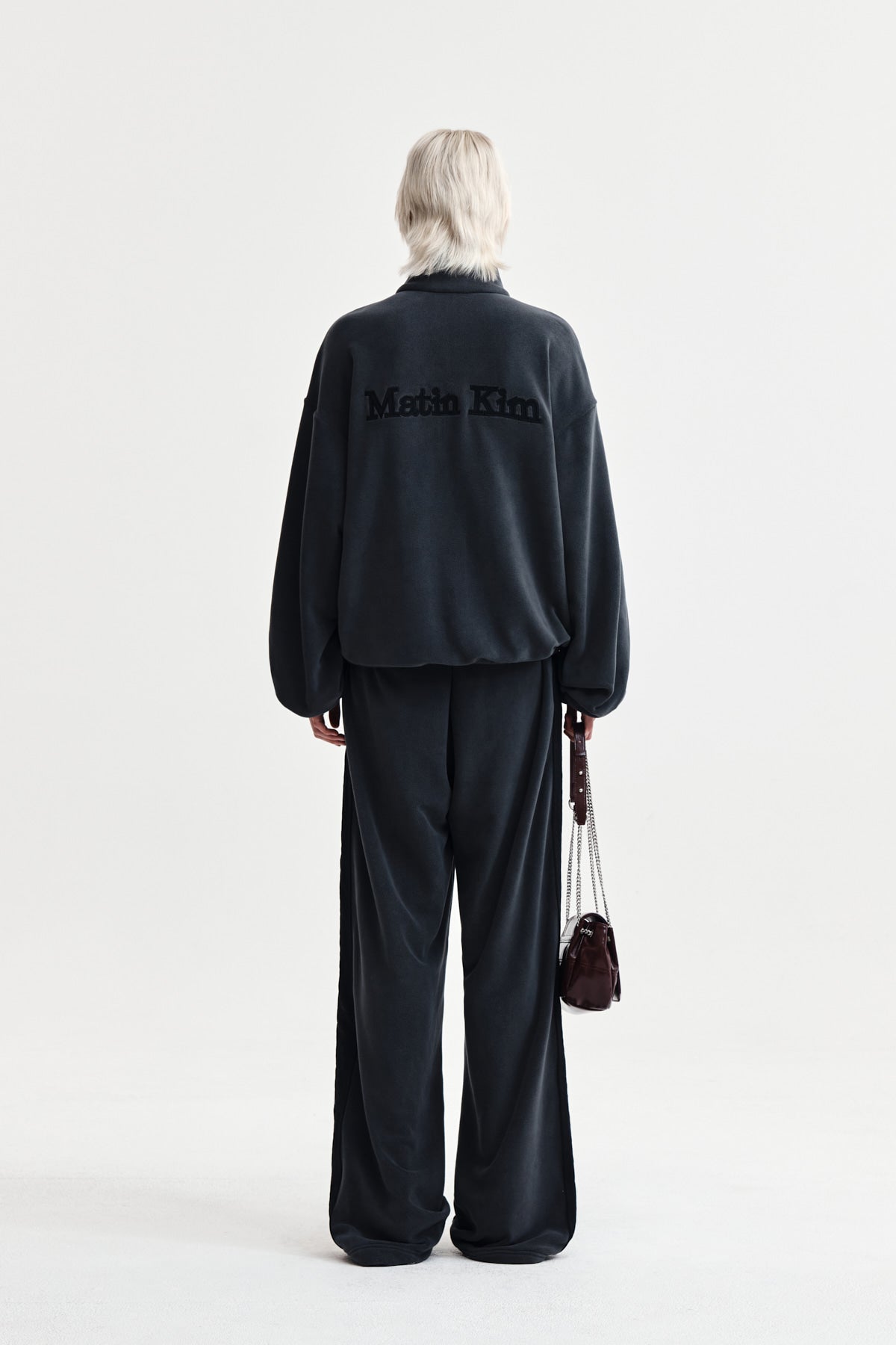 Matin Kim - Sherpa Fleece Half Zip Up Top (Charcoal) product image 7 | TRAB K-Fashion Australia