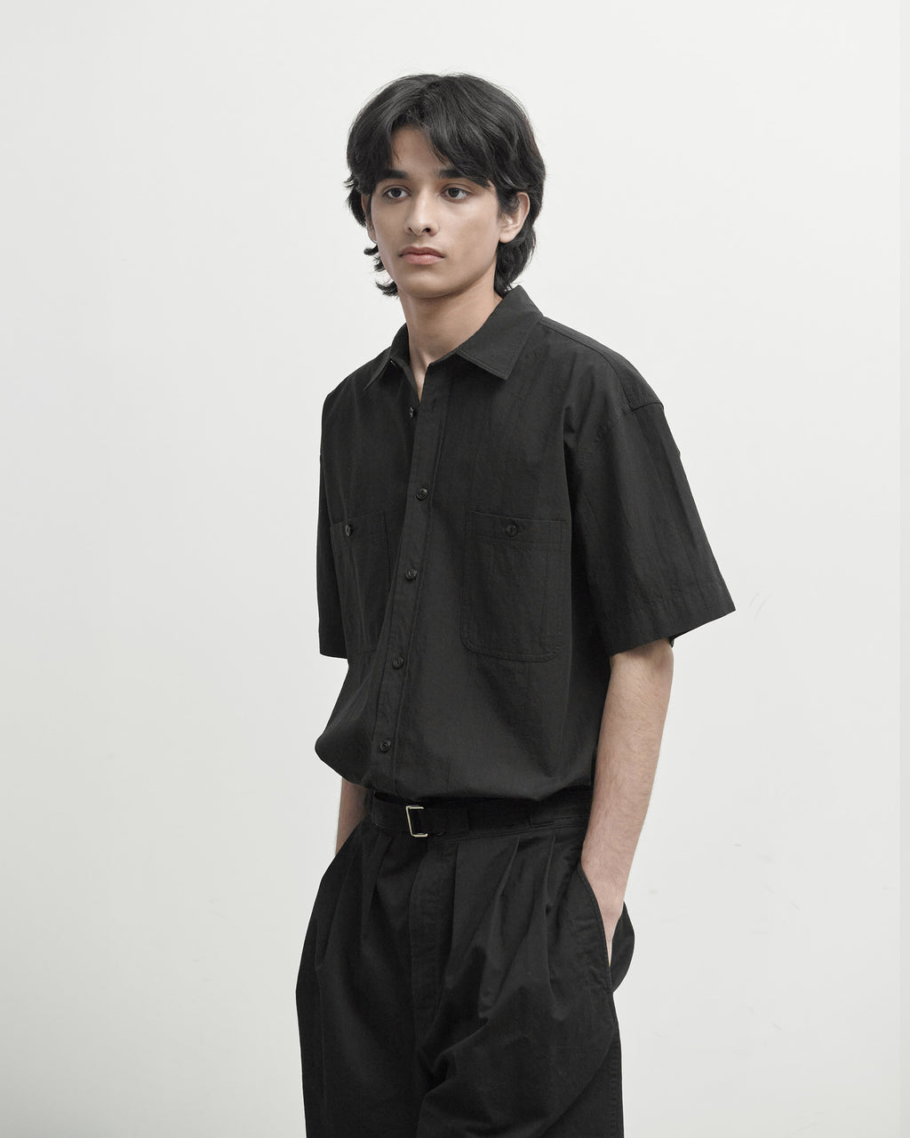 Brownyard - Half Work Shirt (Black) product image 1 | TRAB K-Fashion Australia
