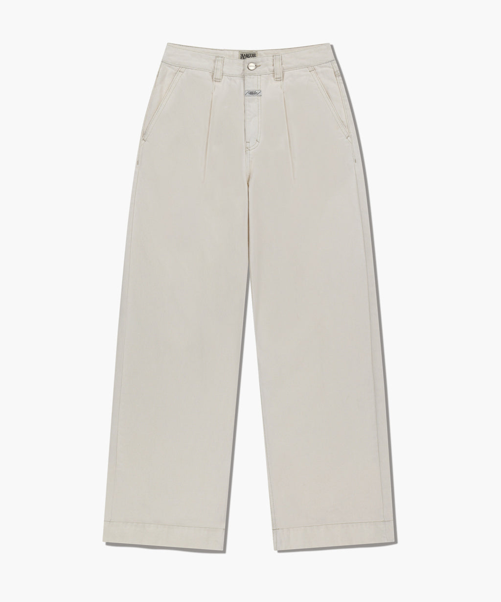 Marithe & Francois Girbaud - Low-waist Tuck Wide Denim Pants (Ecru) product image 6 | TRAB K-Fashion Australia