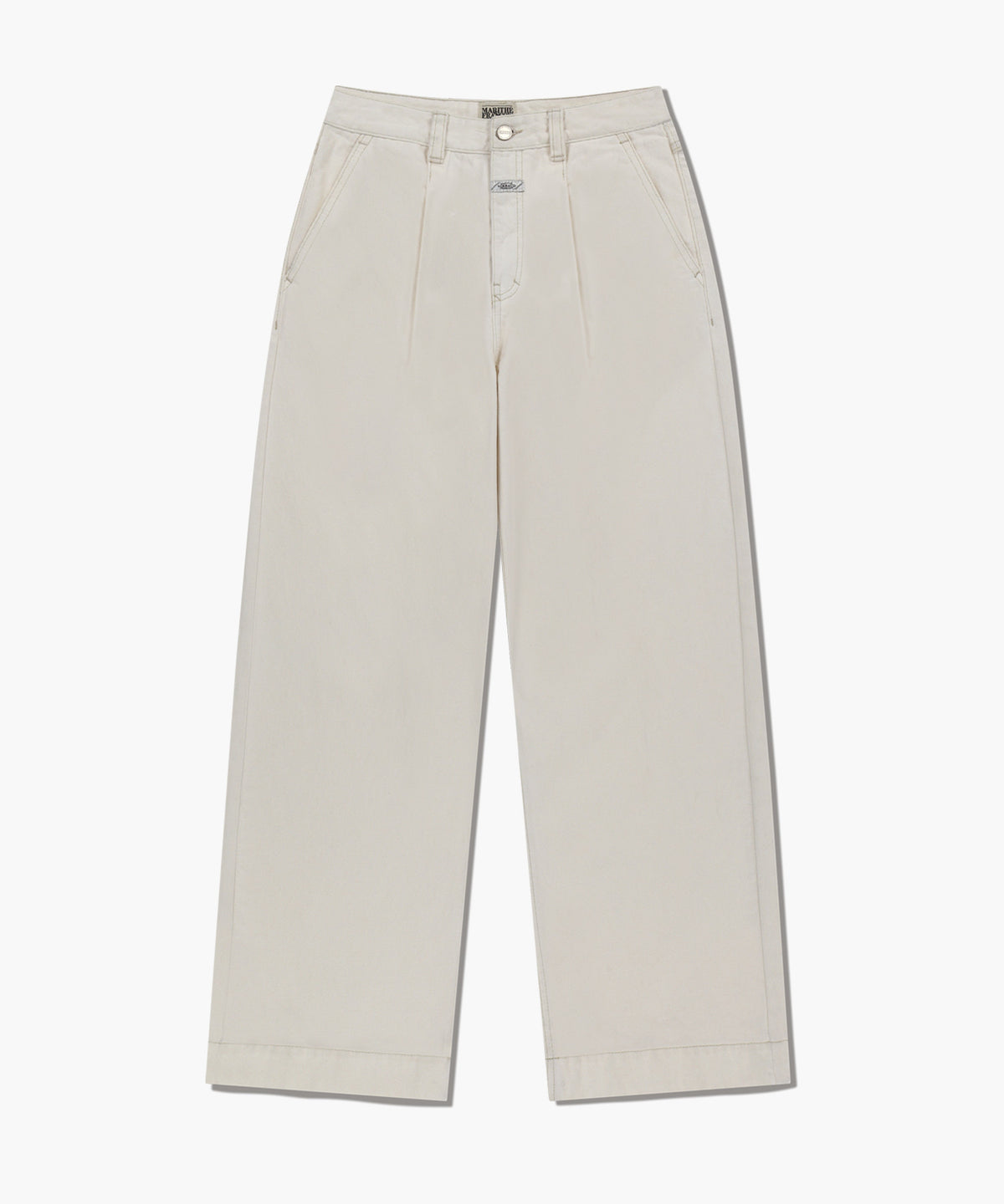 Marithe & Francois Girbaud - Low-waist Tuck Wide Denim Pants (Ecru) product image 6 | TRAB K-Fashion Australia
