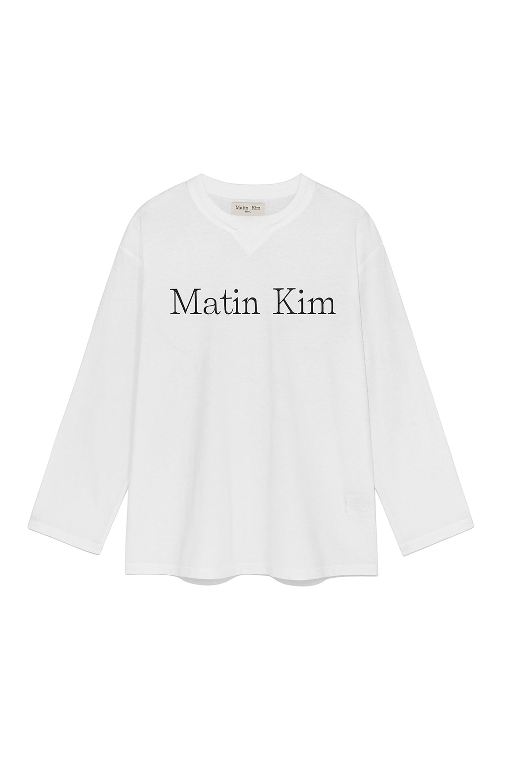 Matin Kim - Matin Logo Typo Long Sleeve Top (White) product image 1 | TRAB K-Fashion Australia