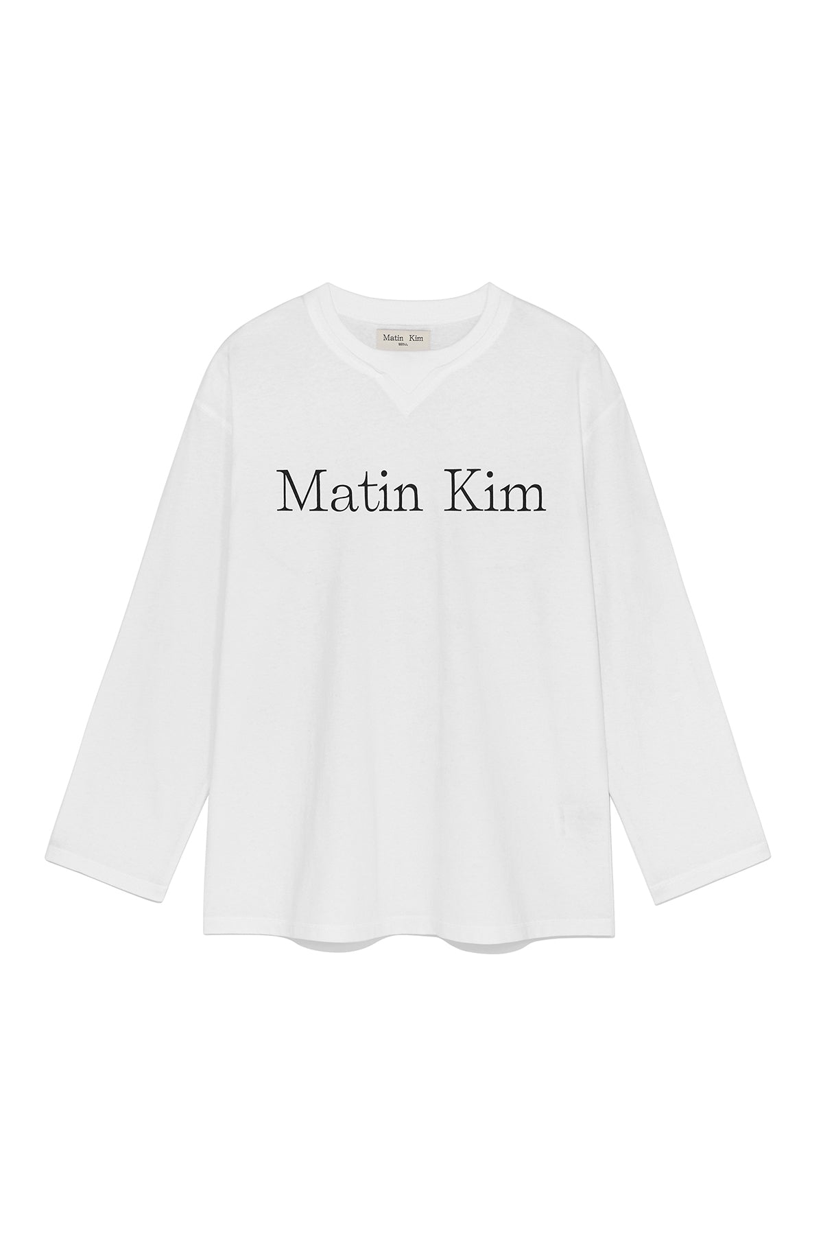 Matin Kim - Matin Logo Typo Long Sleeve Top (White) product image 1 | TRAB K-Fashion Australia