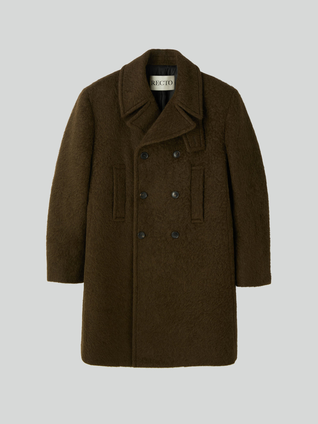 Recto - Lama Wool Vintage Pea Coat (Khaki Brown) product image 7 | TRAB K-Fashion Australia