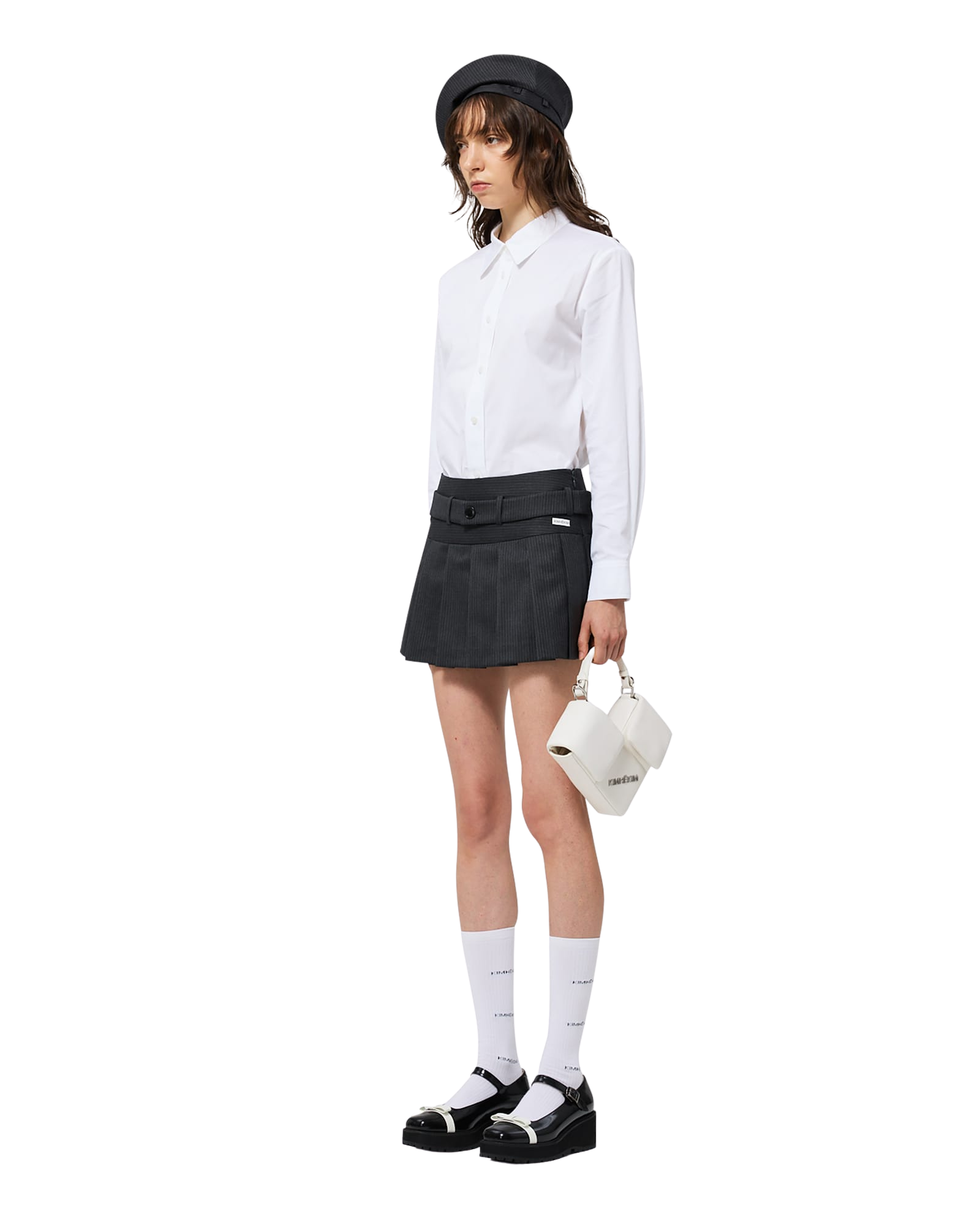 Kimhe Kim - Belted Mini Skirt (Grey) product image 6 | TRAB K-Fashion Australia