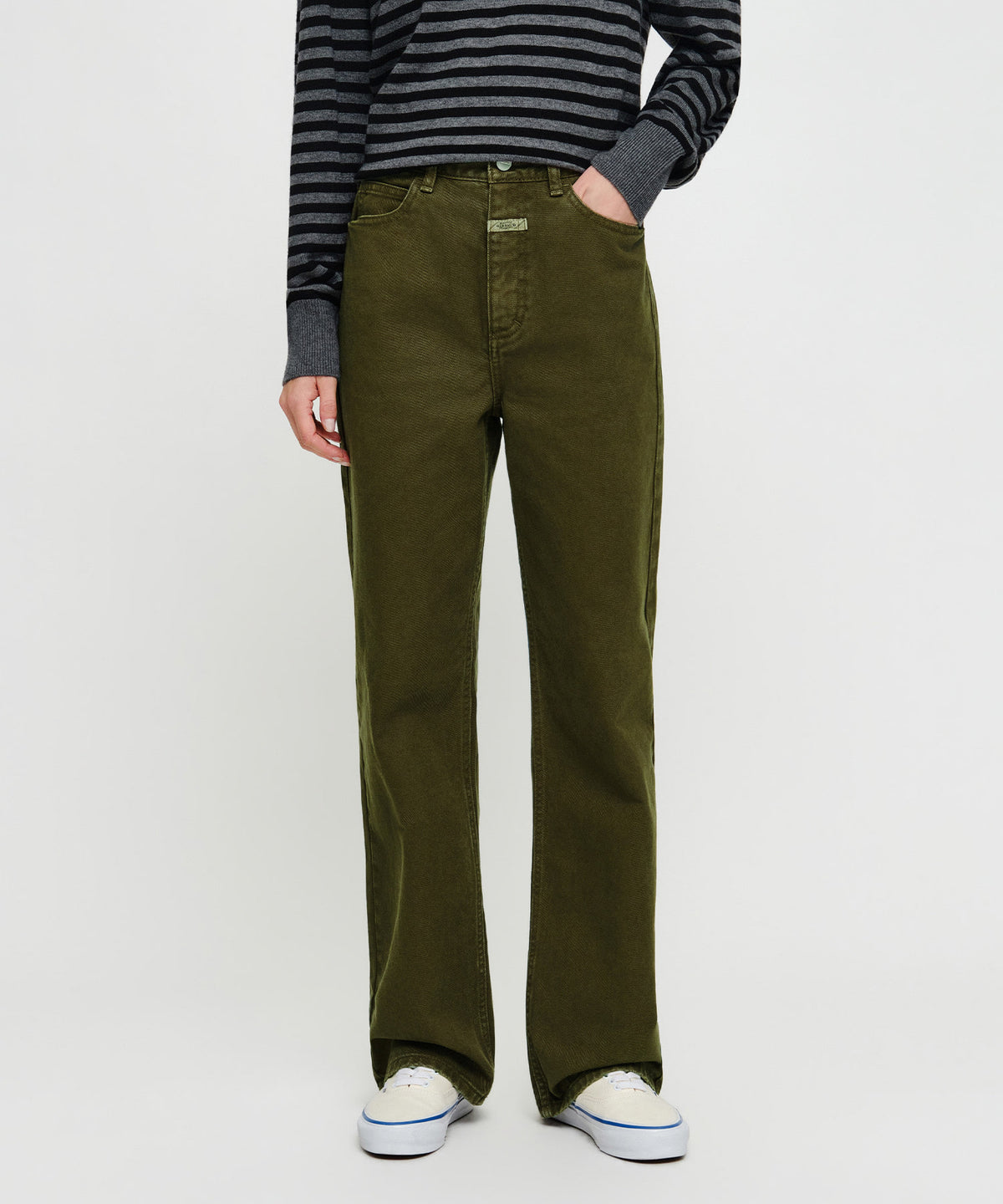 Marithe & Francois Girbaud - [Pre-order – Ships 12 Oct] Straight Denim Pants (Olive) product image 1 | TRAB K-Fashion Australia