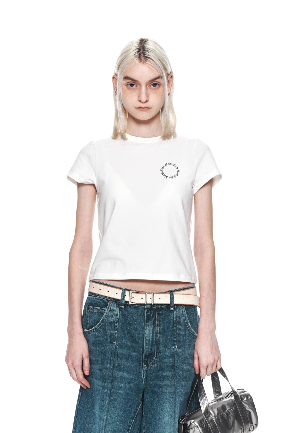 Matin Kim - Matin Circle Logo Crop Top (White) product image 10 | TRAB K-Fashion Australia