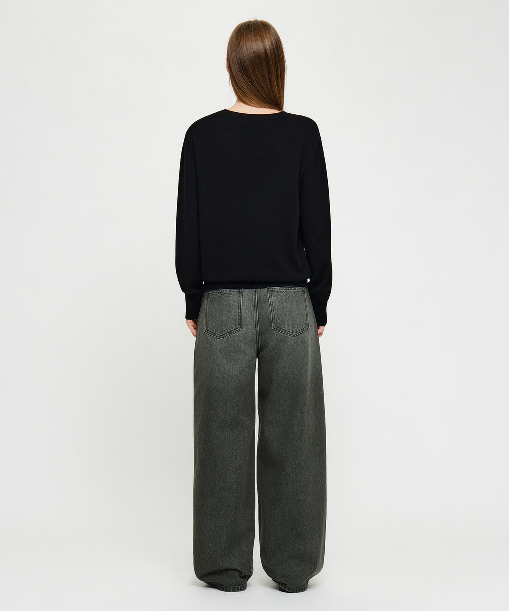 Marithe & Francois Girbaud - [Pre-order – Ships 7 Oct] Baggy Fit Dirty Washed Denim Pants (Black) product image 6 | TRAB K-Fashion Australia