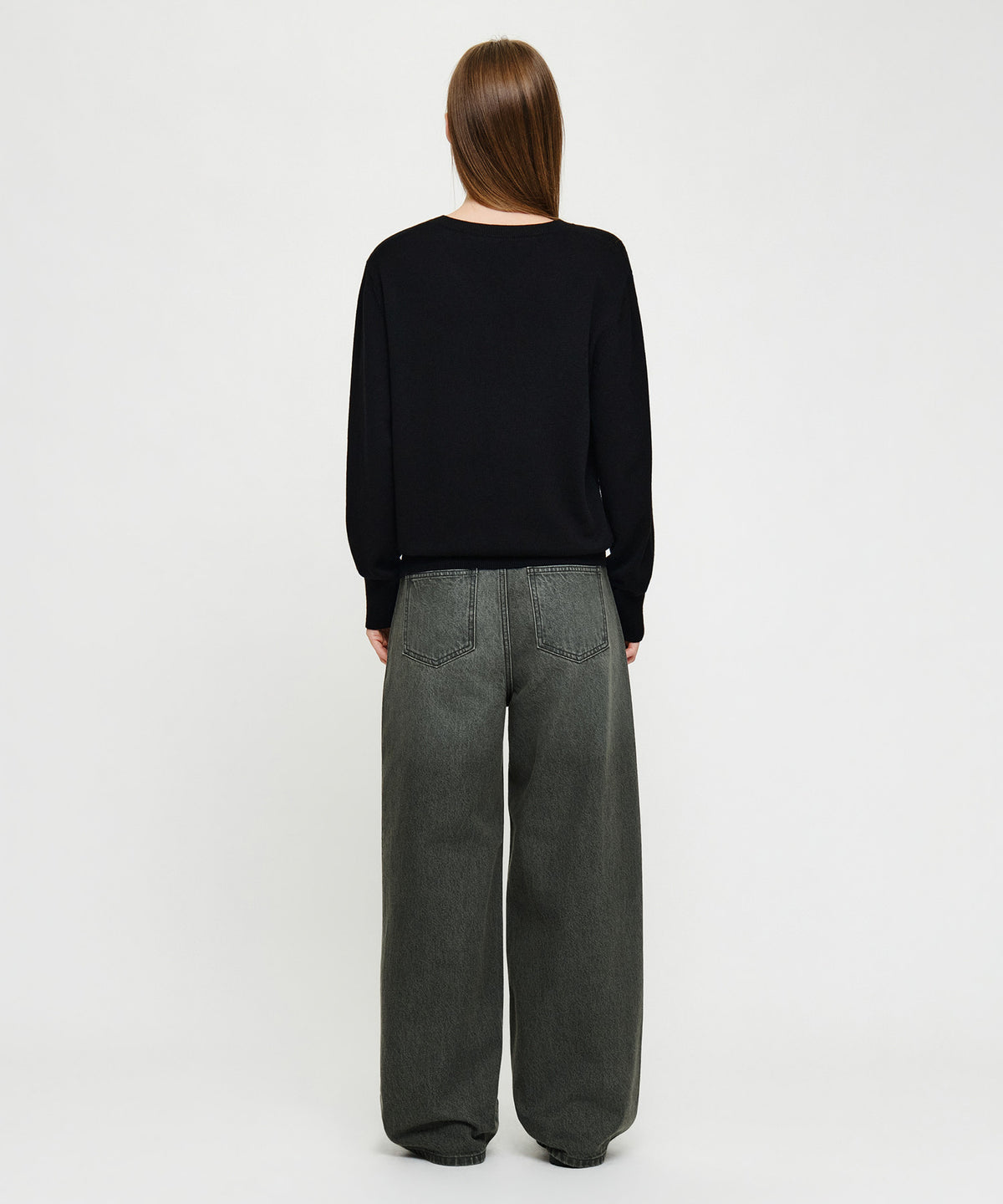 Marithe & Francois Girbaud - [Pre-order – Ships 7 Oct] Baggy Fit Dirty Washed Denim Pants (Black) product image 6 | TRAB K-Fashion Australia