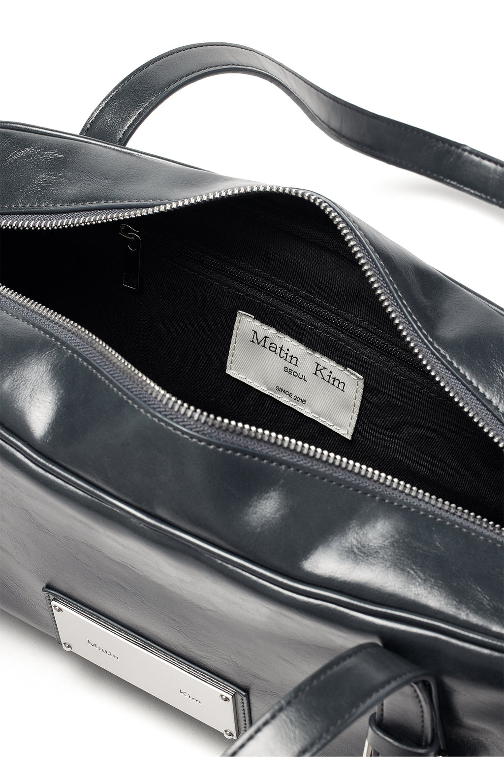 Matin Kim - Biker Detail Medium Shoulder Bag (Charcoal) product image 4 | TRAB K-Fashion Australia