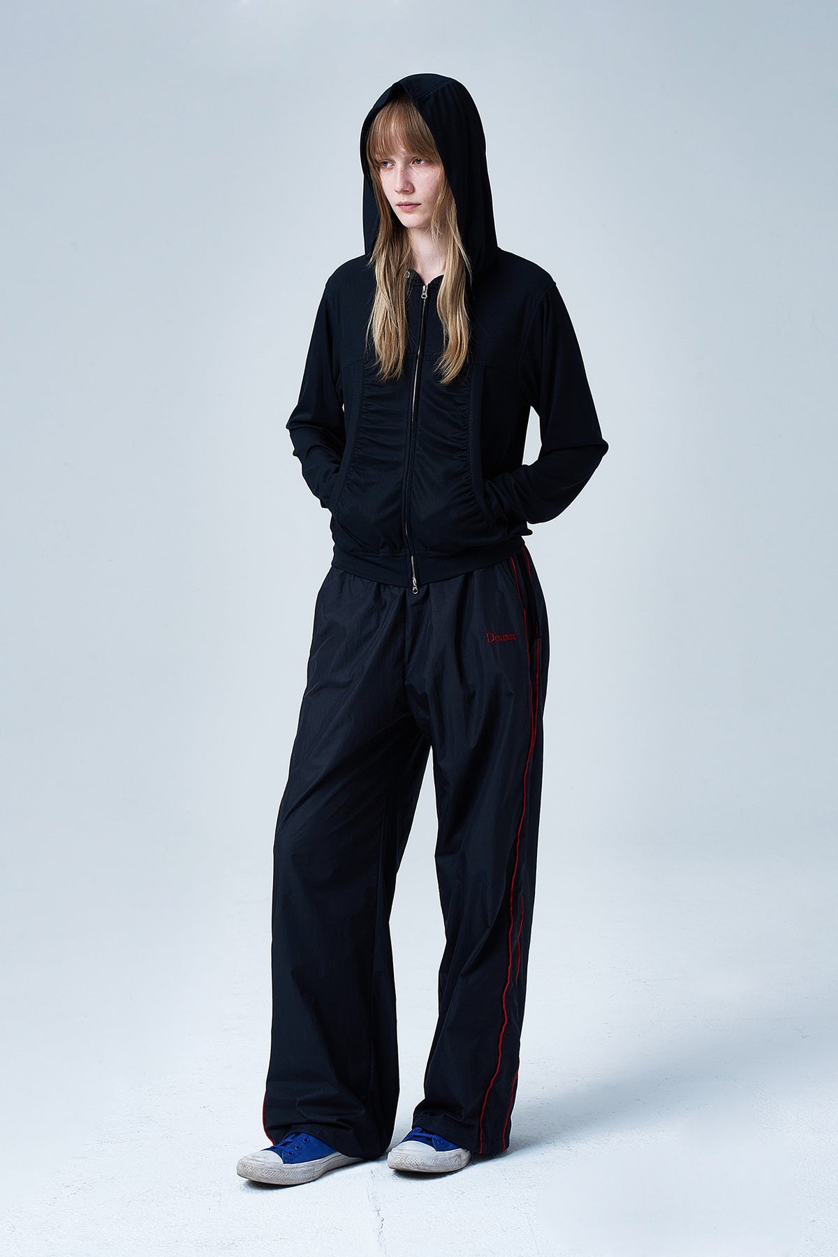 Deinet - Shirring Hood Zip Up (Black) product image 5 | TRAB K-Fashion Australia
