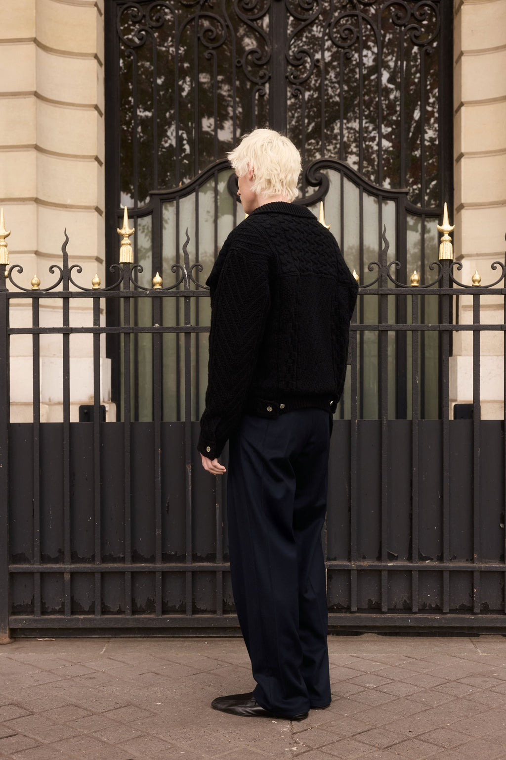 STU - Knit Trucker Jacket In (Black) product image 2 | TRAB K-Fashion Australia