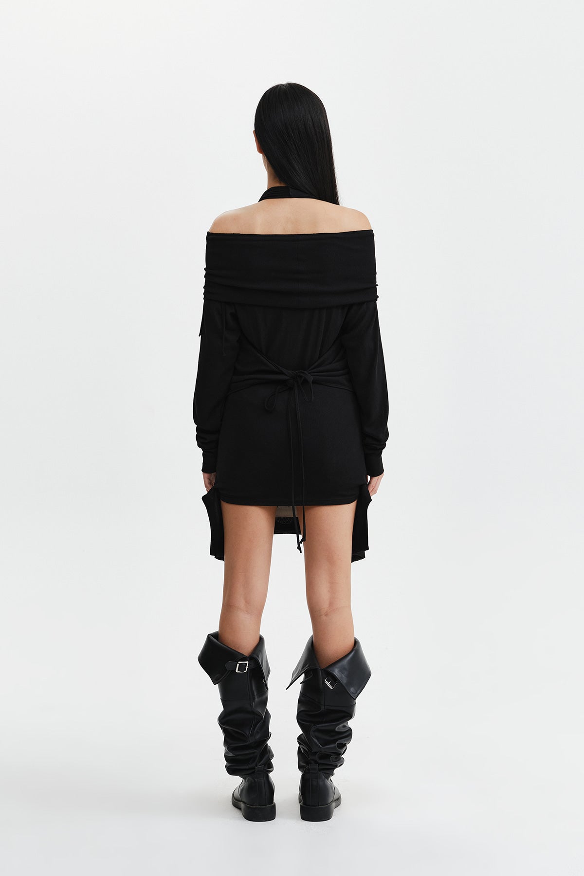 Matin Kim - Two Way Layered Jersey Dress (Black) product image 8 | TRAB K-Fashion Australia