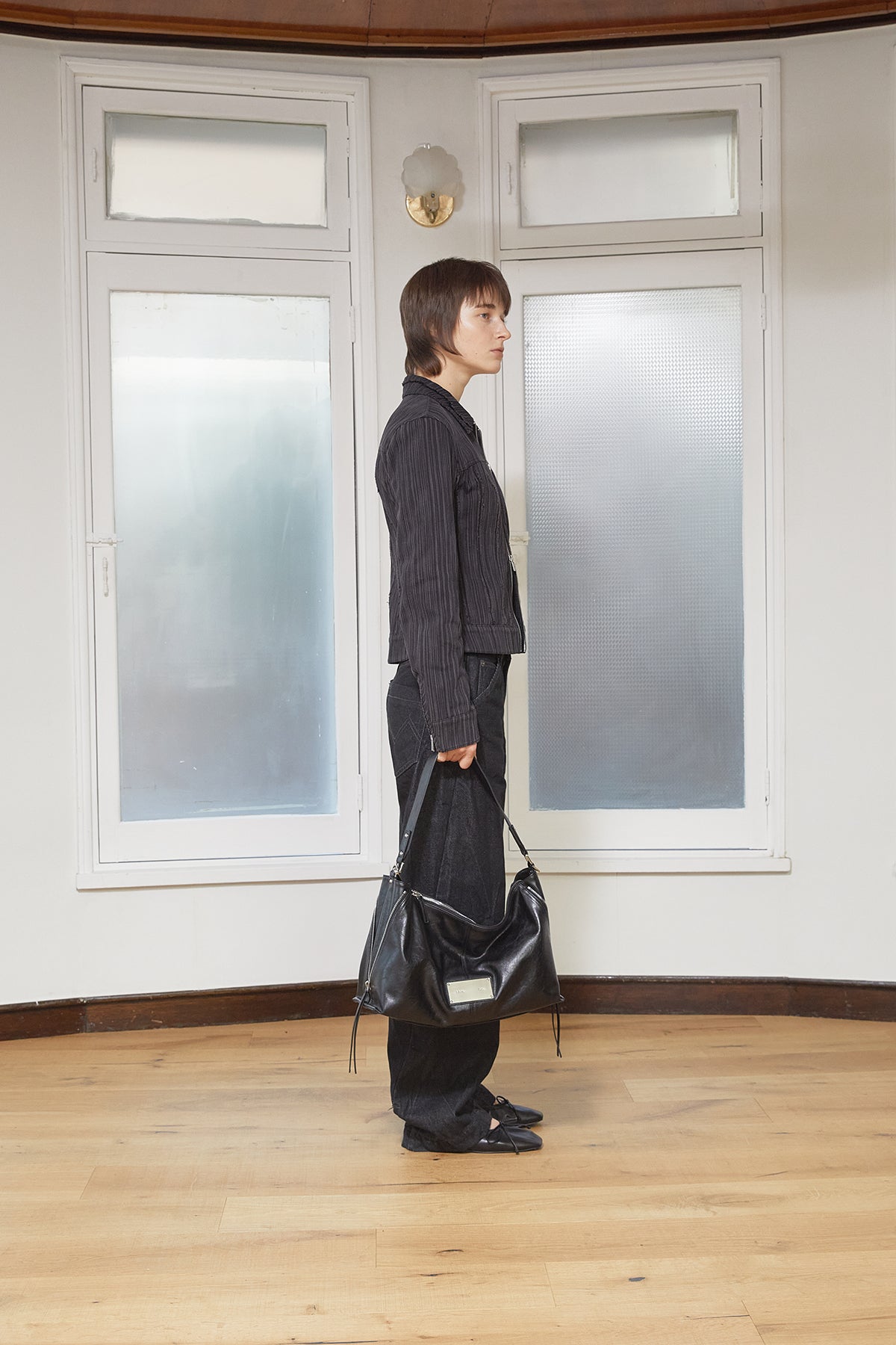 Matin Kim - Cut Out Slim Zip Up Jumper (Charcoal) product image 16 | TRAB K-Fashion Australia