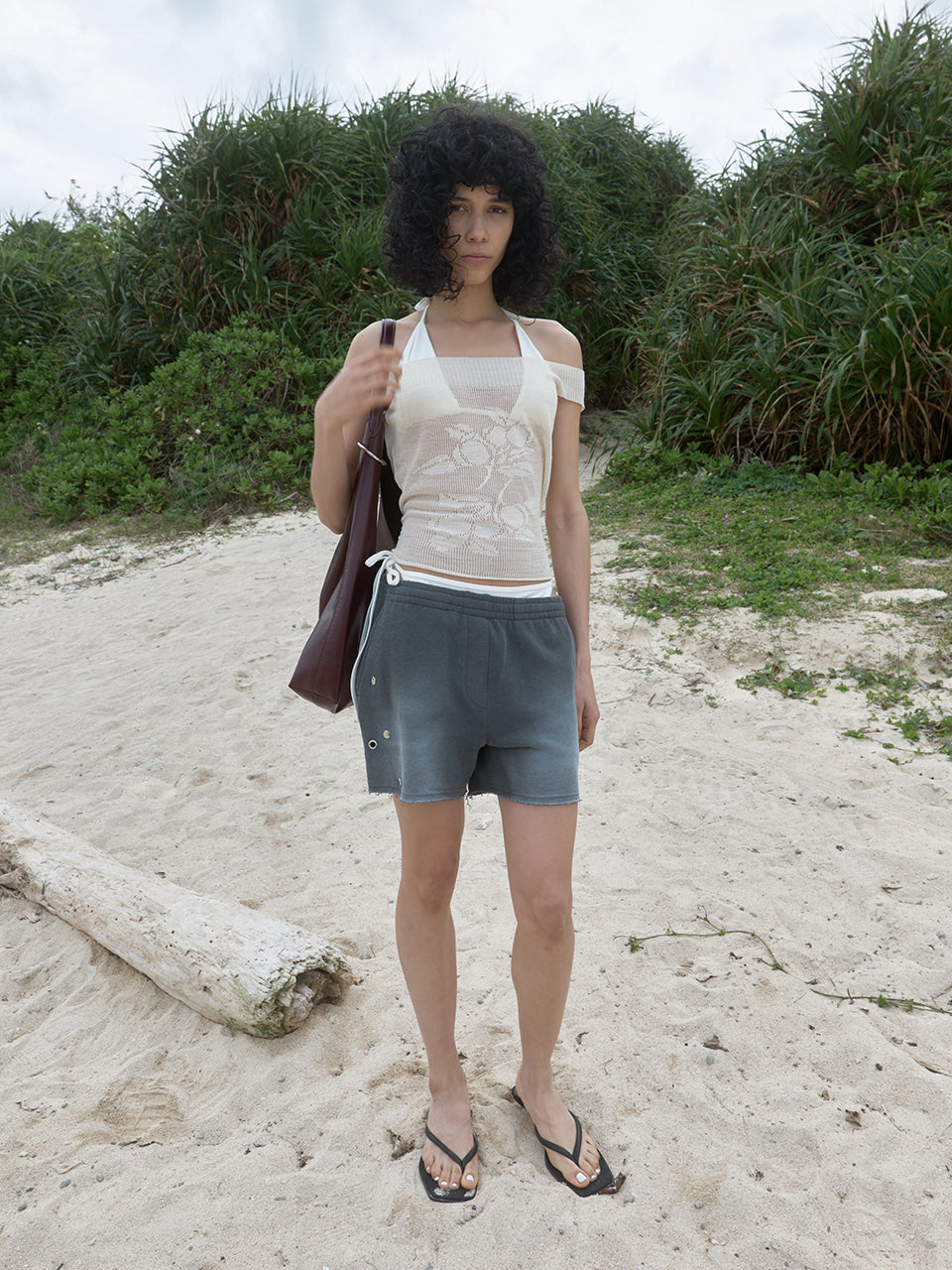 Kijun - Plum Sheer Knit Top (Ivory) product image 4 | TRAB K-Fashion Australia