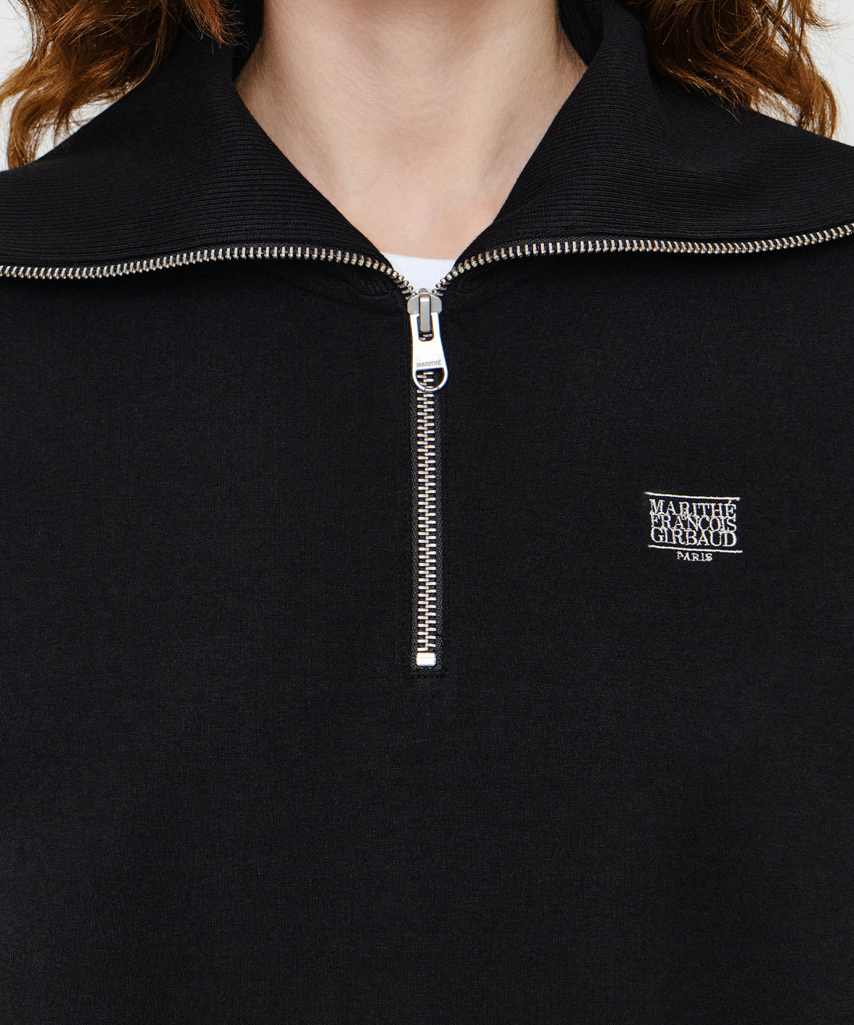 Marithe & Francois Girbaud - Micro Classic Logo Quarter Zipup Sweatshirt (Black) product image 4 | TRAB K-Fashion Australia