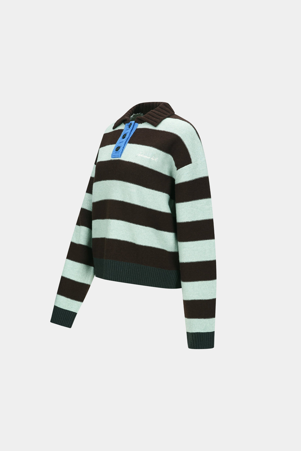 Andersson Bell - Bold Stripe Collar Sweater (Brown/Jade) product image 7 | TRAB K-Fashion Australia