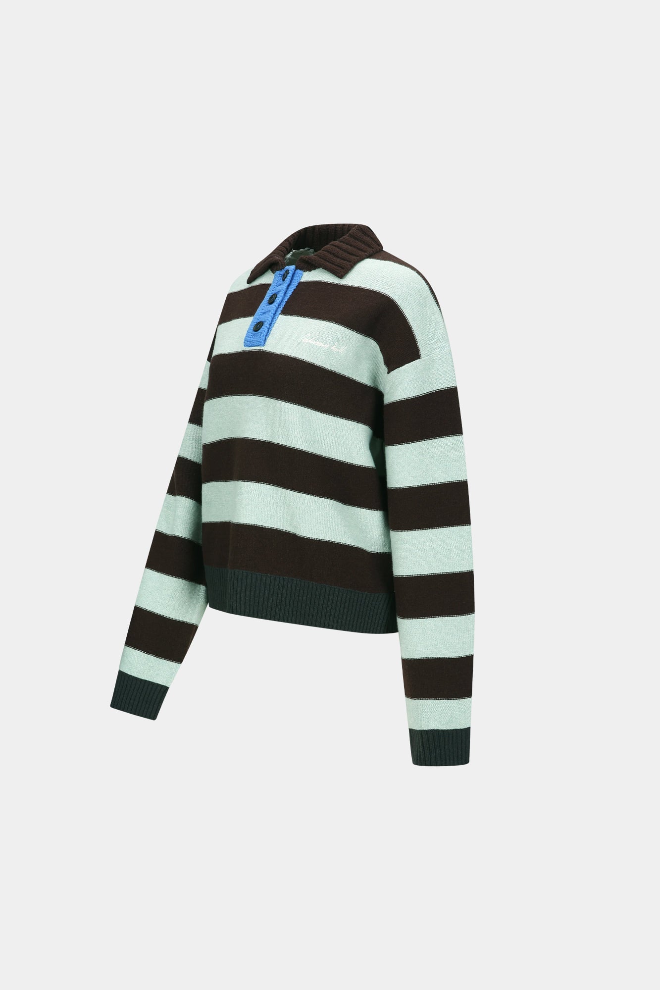 Andersson Bell - Bold Stripe Collar Sweater (Brown/Jade) product image 7 | TRAB K-Fashion Australia