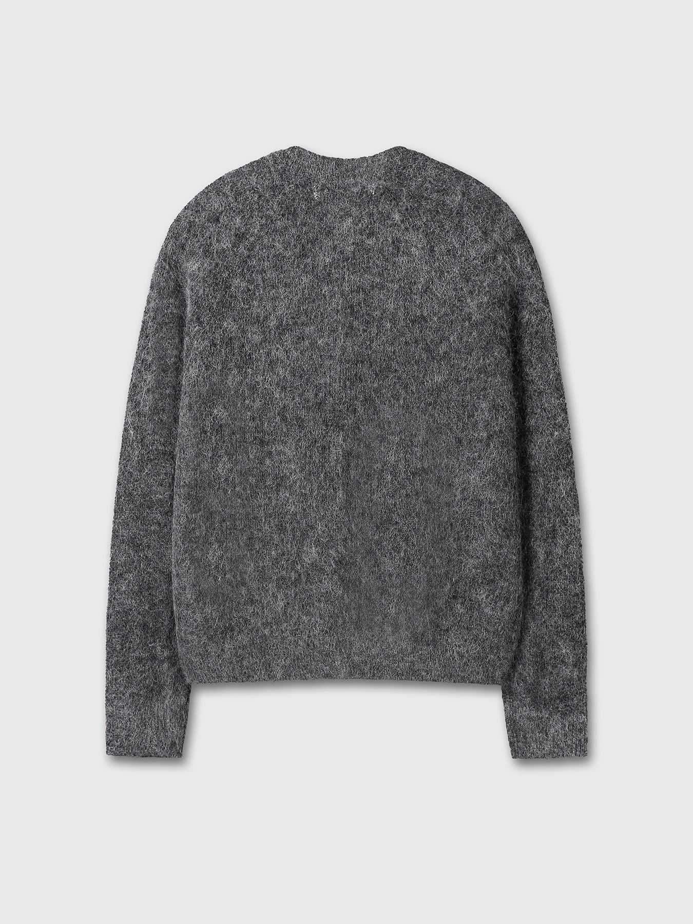 Tonywack - Wool And Mohair Ribbed Mesh Cardigan (Melange Grey) product image 10 | TRAB K-Fashion Australia