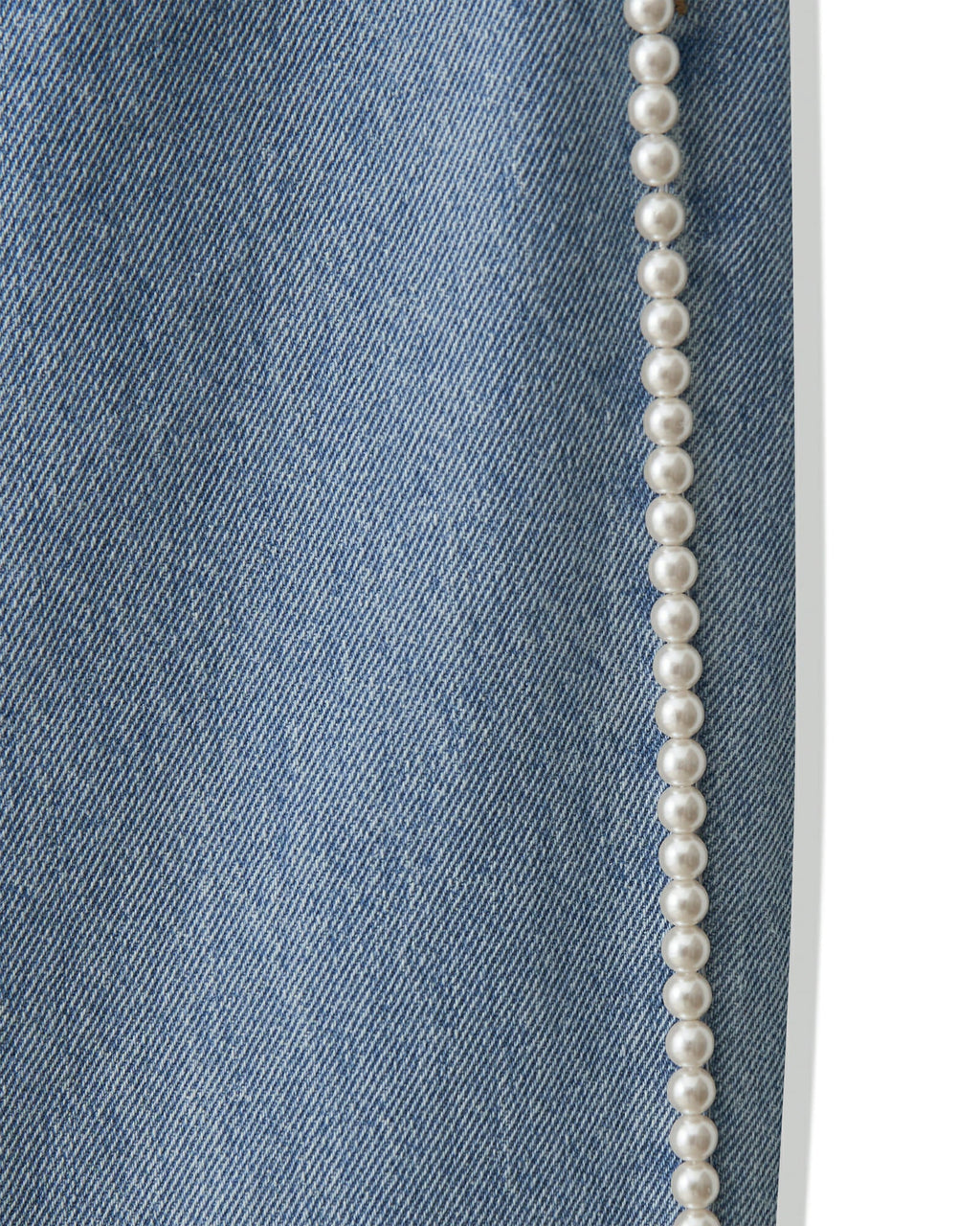 Kimhe Kim - Pearl Embellished Wide Leg Denim Pants (Sky Blue) product image 5 | TRAB K-Fashion Australia