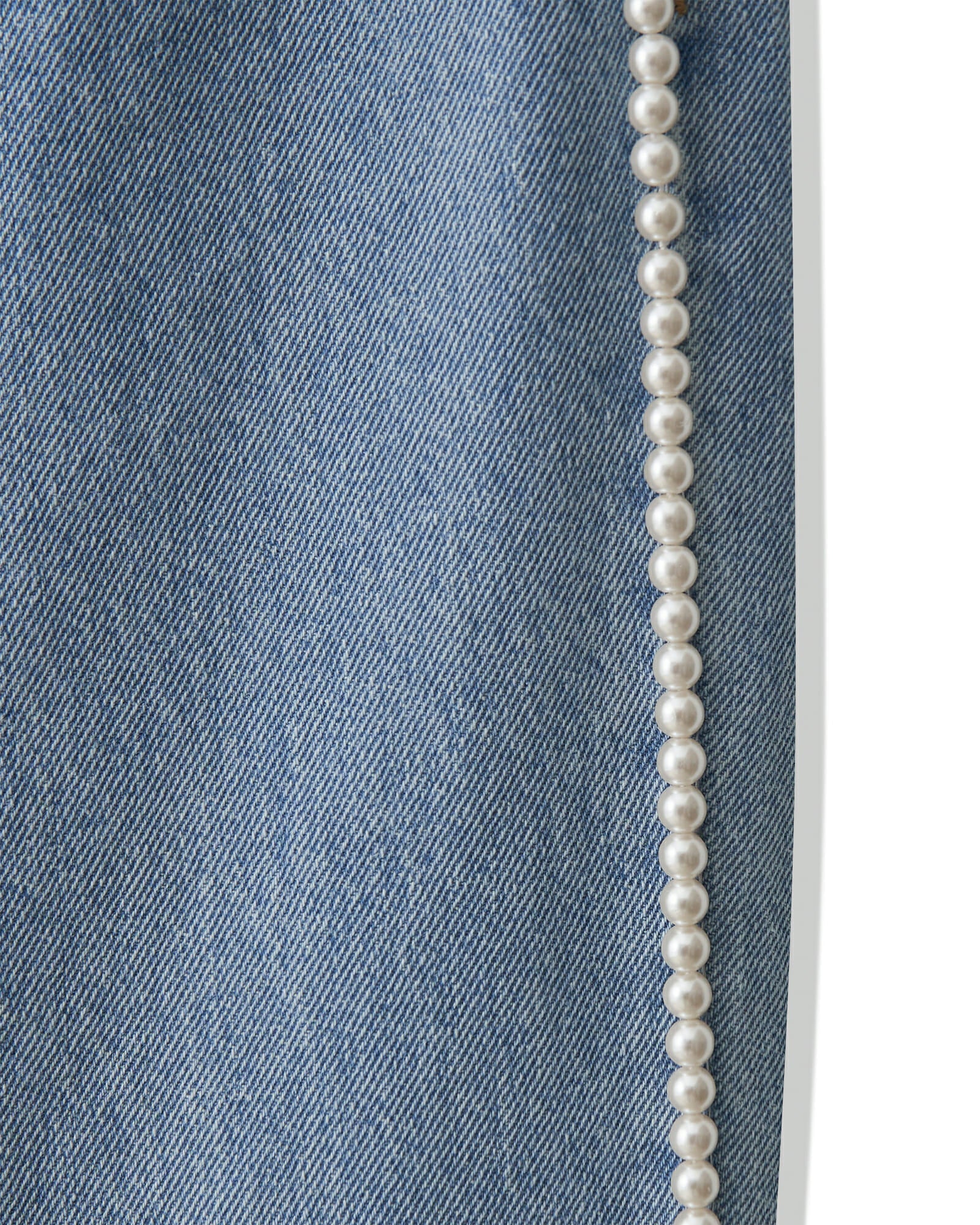 Kimhe Kim - Pearl Embellished Wide Leg Denim Pants (Sky Blue) product image 5 | TRAB K-Fashion Australia