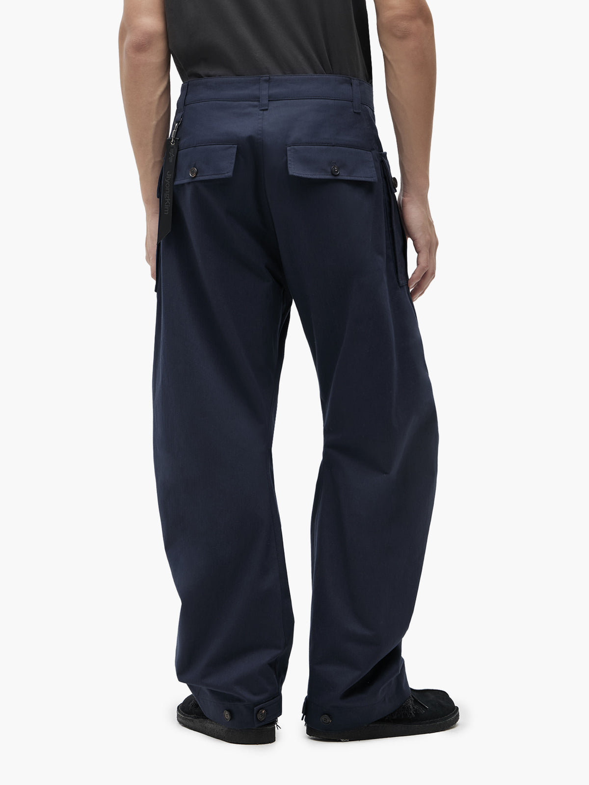Jiyong Kim - Curved Trousers (Navy) product image 5 | TRAB K-Fashion Australia