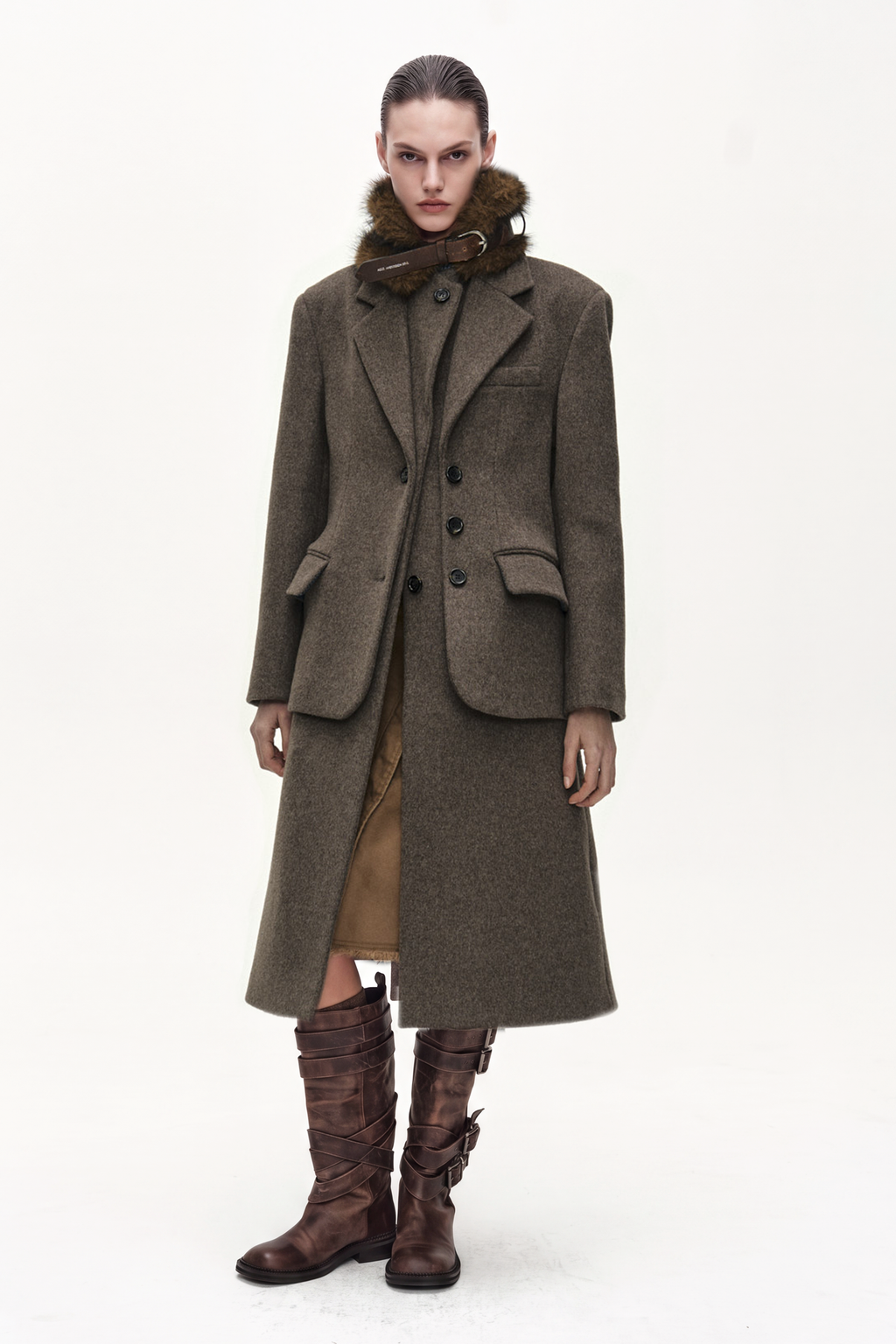 Andersson Bell - Blazer Layered 26 Coat (Brown) product image 1 | TRAB K-Fashion Australia