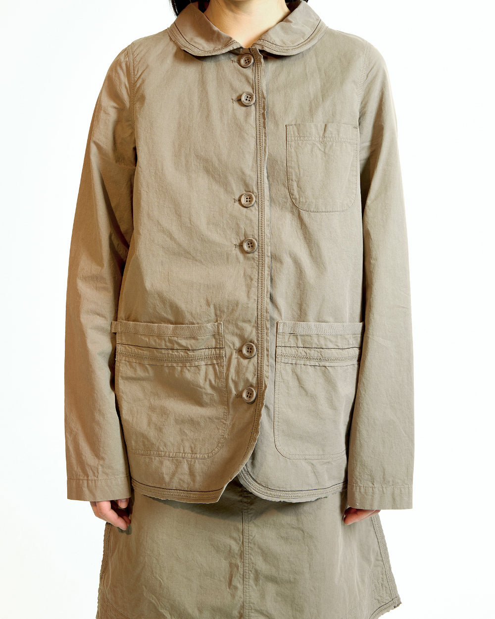 Coyseio - Raw Edge Cotton Jacket (Ash Brown) product image 7 | TRAB K-Fashion Australia