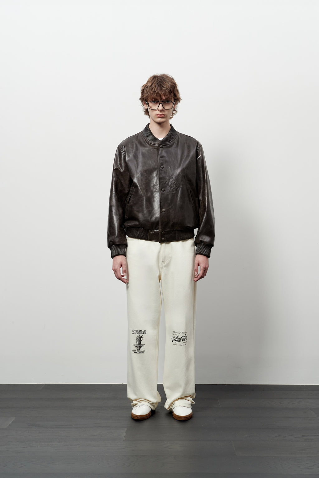 Stu - Stamped Lamb Skin Leather Jacket (Brown) product image 1 | TRAB K-Fashion Australia