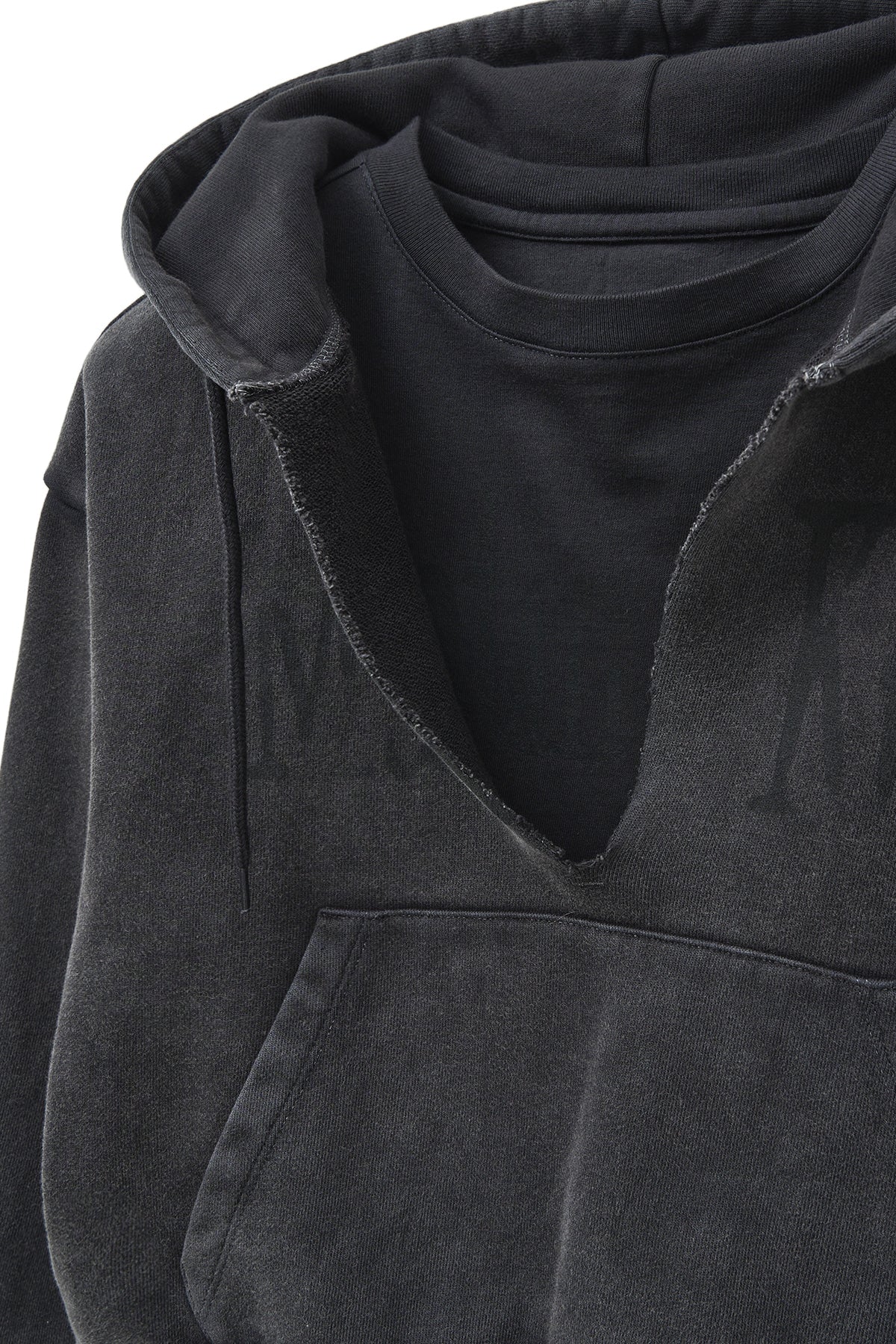 Matin Kim - Washed Layered Crop Hoody (Charcoal) product image 5 | TRAB K-Fashion Australia