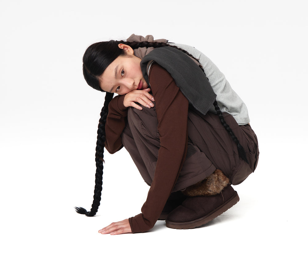 Coyseio - Puckering Padded Pants (Brown) product image 2 | TRAB K-Fashion Australia