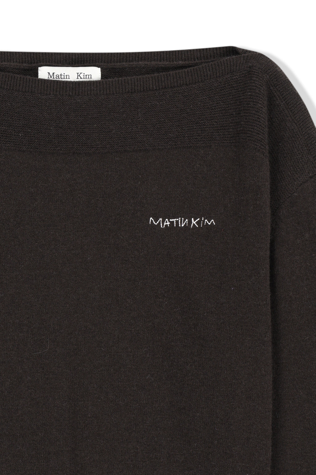 Matin Kim - Boat Neck Volume Sleeve Knit Pullover (Brown) product image 3 | TRAB K-Fashion Australia