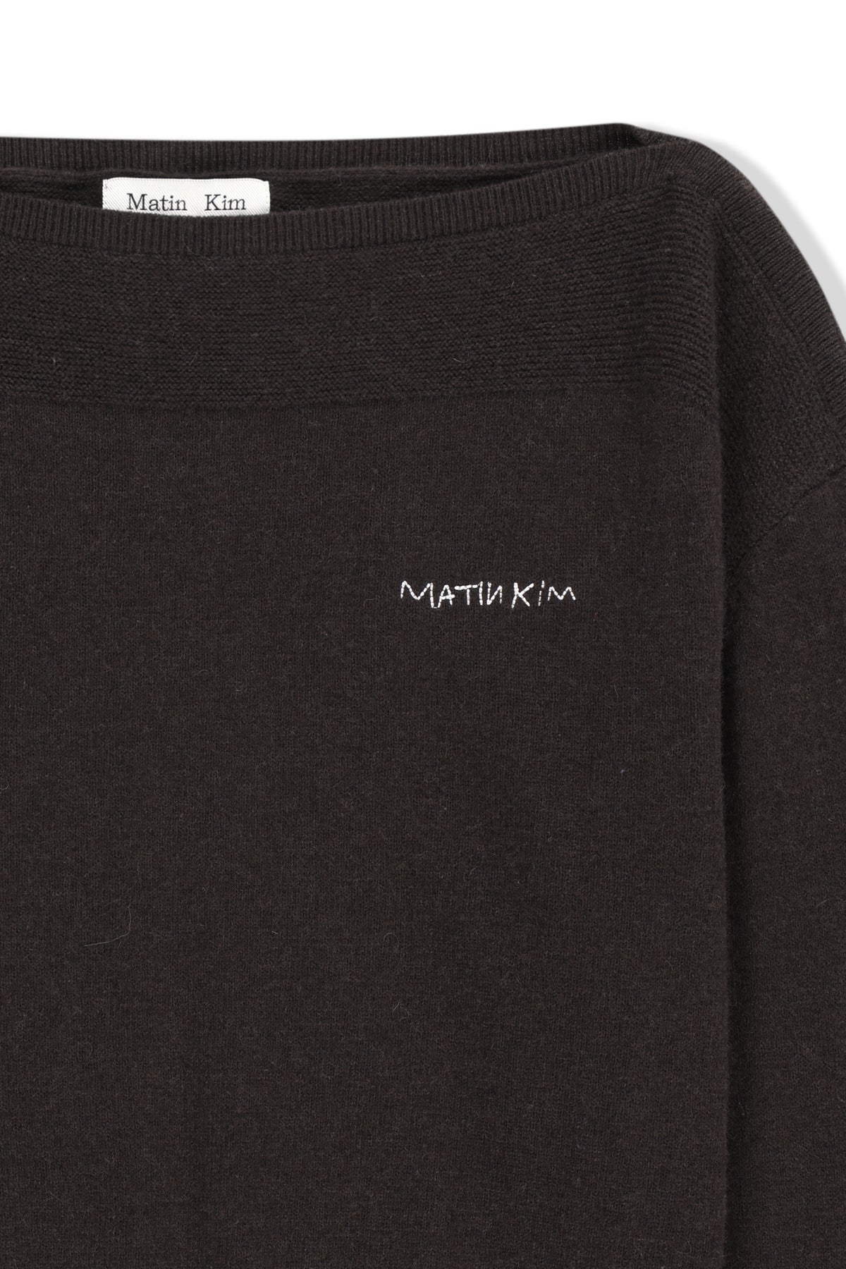 Matin Kim - Boat Neck Volume Sleeve Knit Pullover (Brown) product image 3 | TRAB K-Fashion Australia