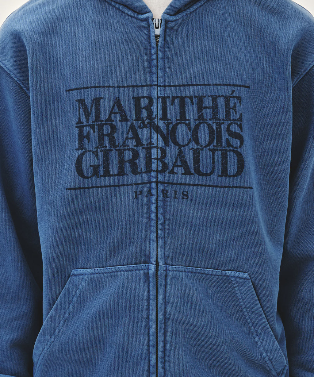 Marithe & Francois Girbaud - Classic Logo Dyeing Hoodie Zipup (Blue) product image 4 | TRAB K-Fashion Australia