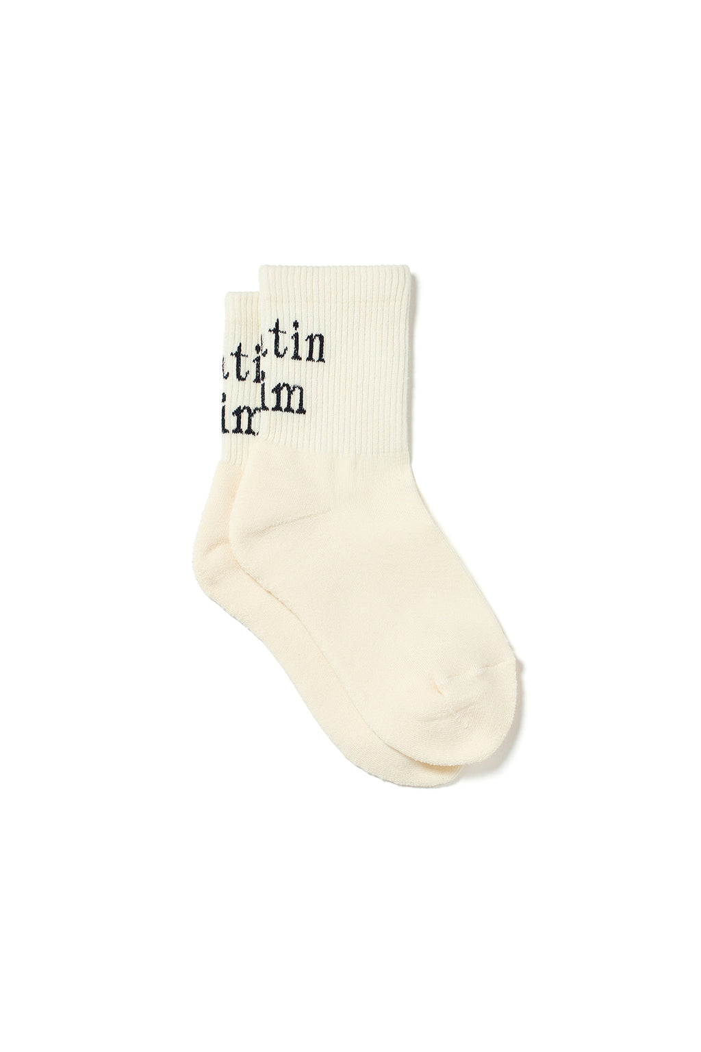 Matin Kim - Matin Big Logo Crew Socks (Ivory) product image 4 | TRAB K-Fashion Australia