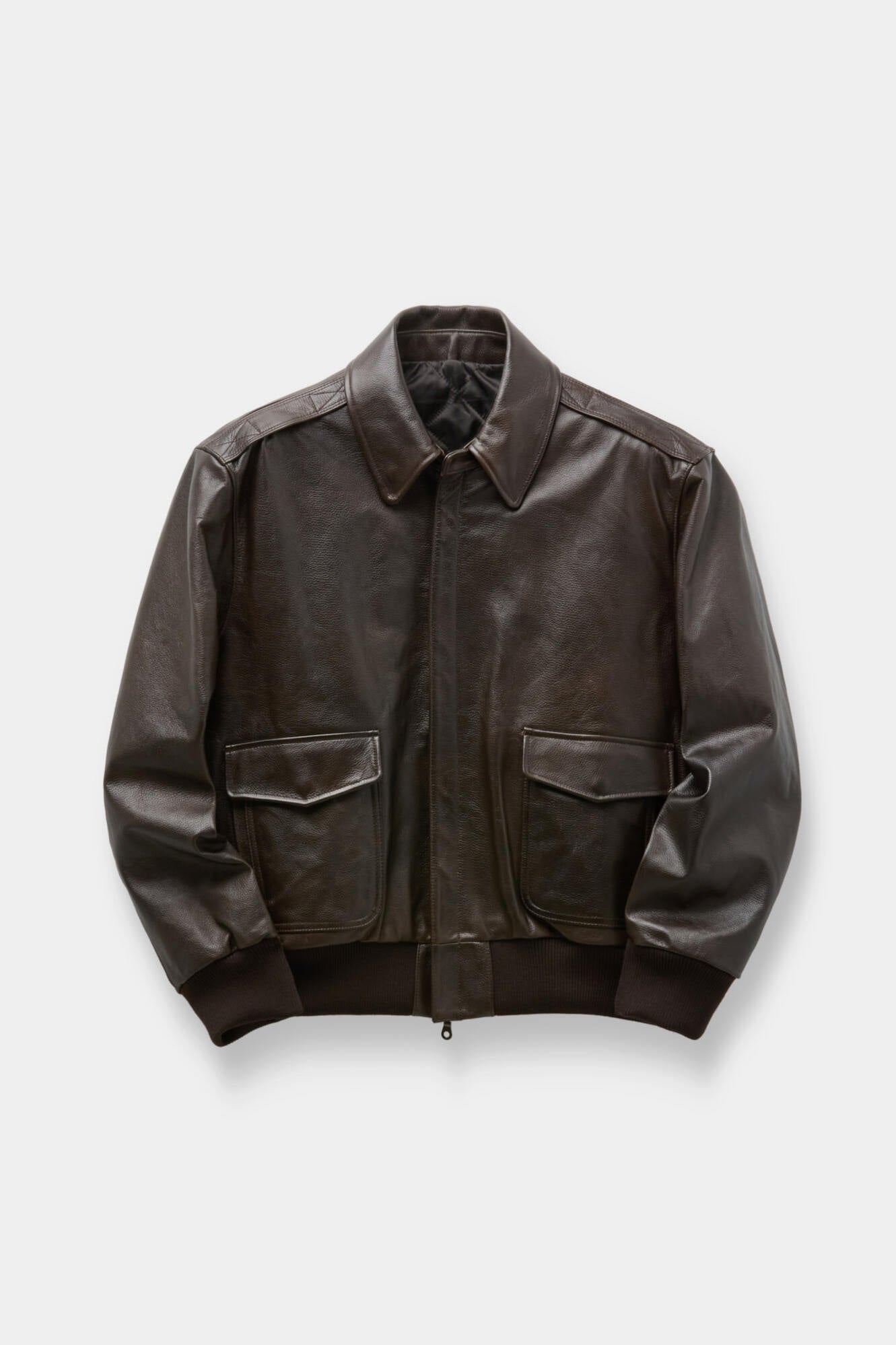 Coor - Cow Skin A-2 Leather Jacket (Dark Brown) product image 1 | TRAB K-Fashion Australia