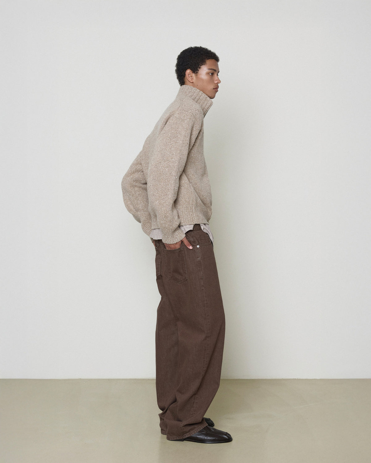 Brownyard - Quarter Zip Up Sweater (Beige) product image 2 | TRAB K-Fashion Australia