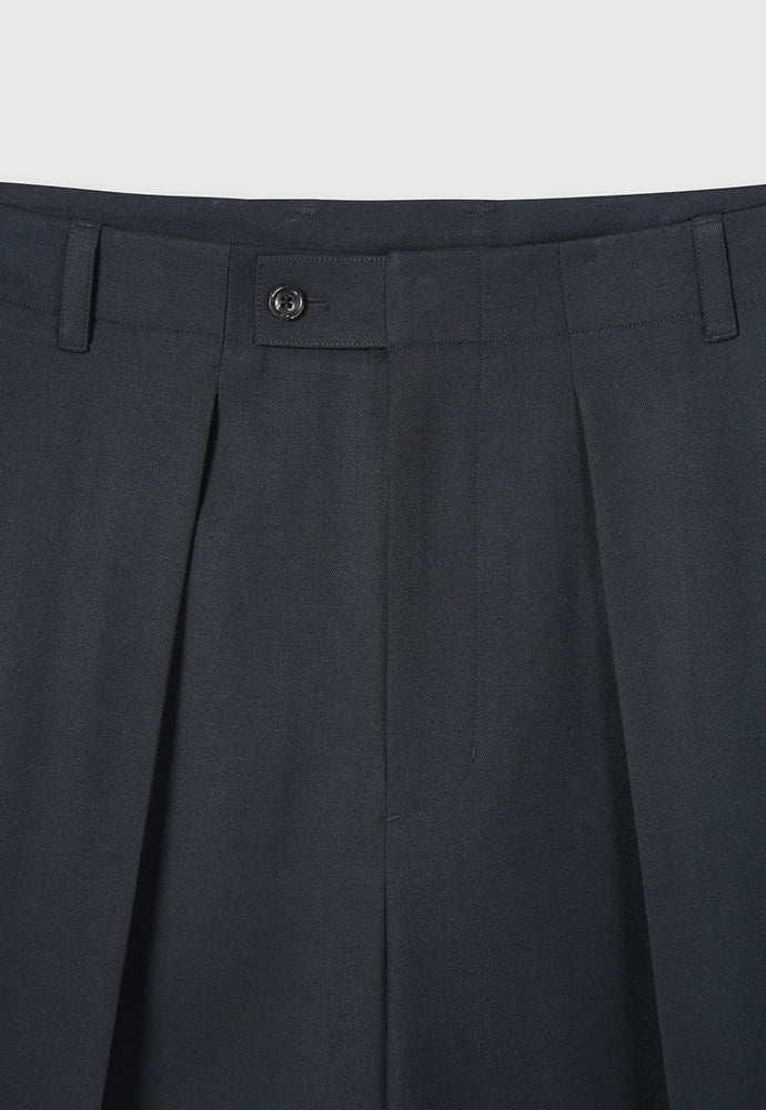 Tonywack - Wool Twill Pleated Wide Trousers (Carbon Grey) product image 8 | TRAB K-Fashion Australia